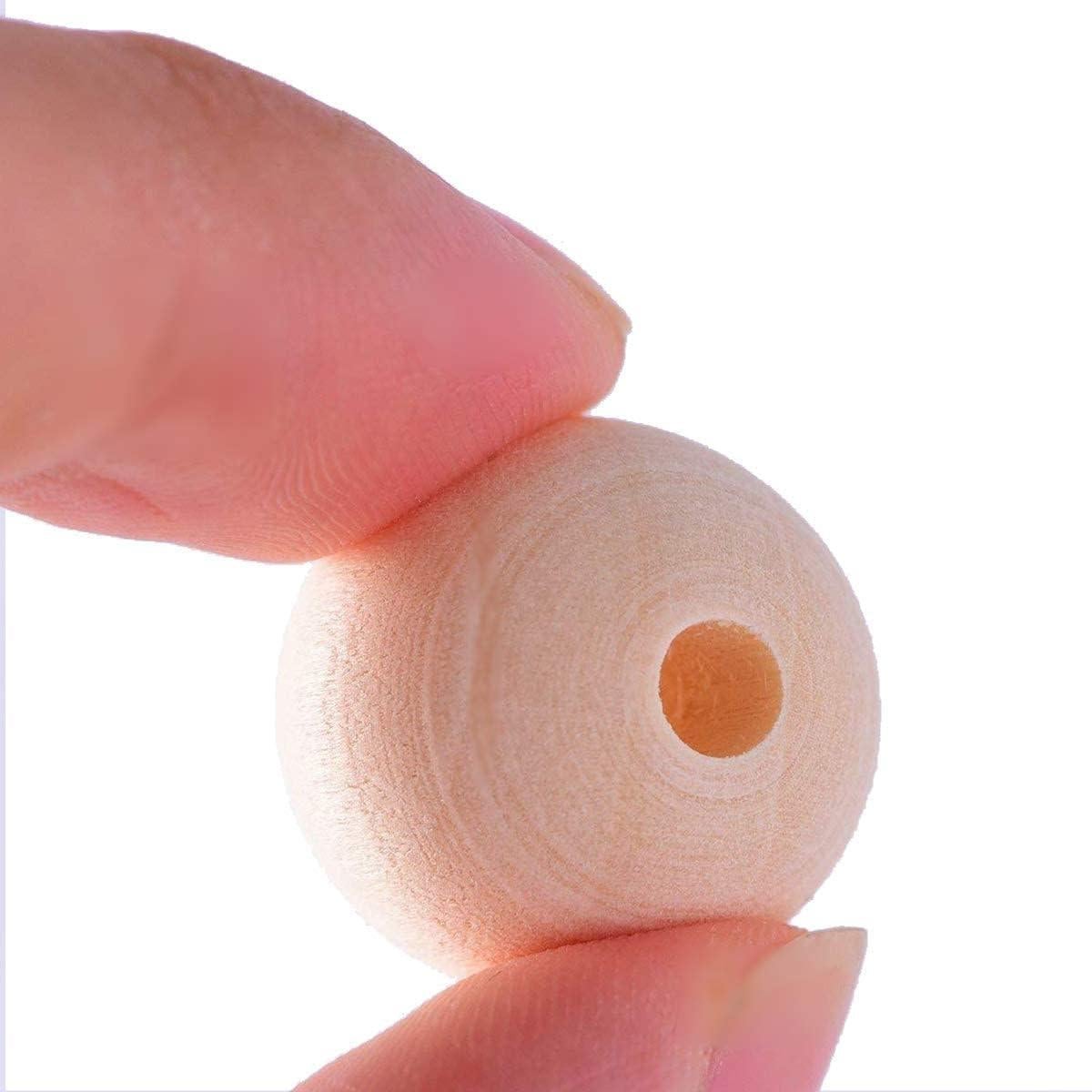 600 Perlas de Madera Redondas 12mm FXCROTG para Manualidades
