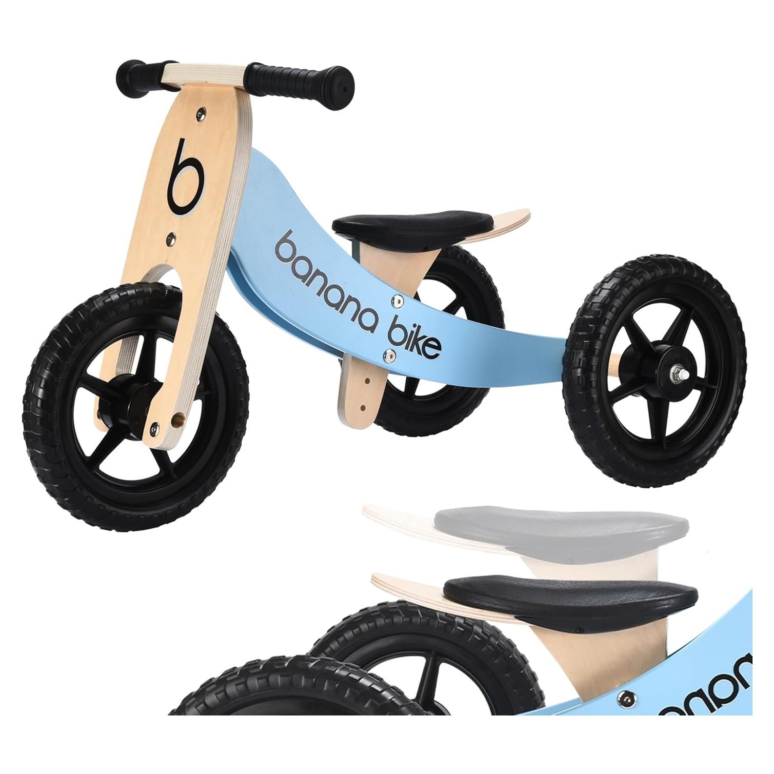 Bicicleta de Equilibrio de Madera Banana Bike Azul 72cm