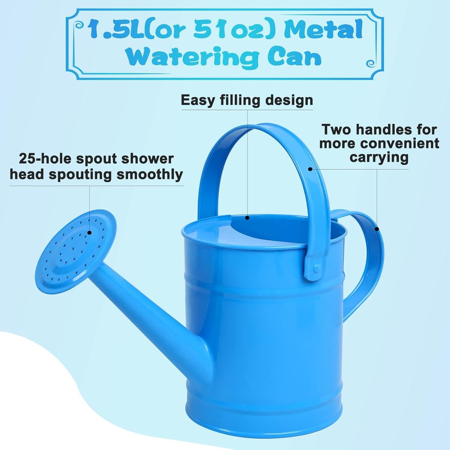 Regadera de Metal Finderomend 1.5L Azul para Niños