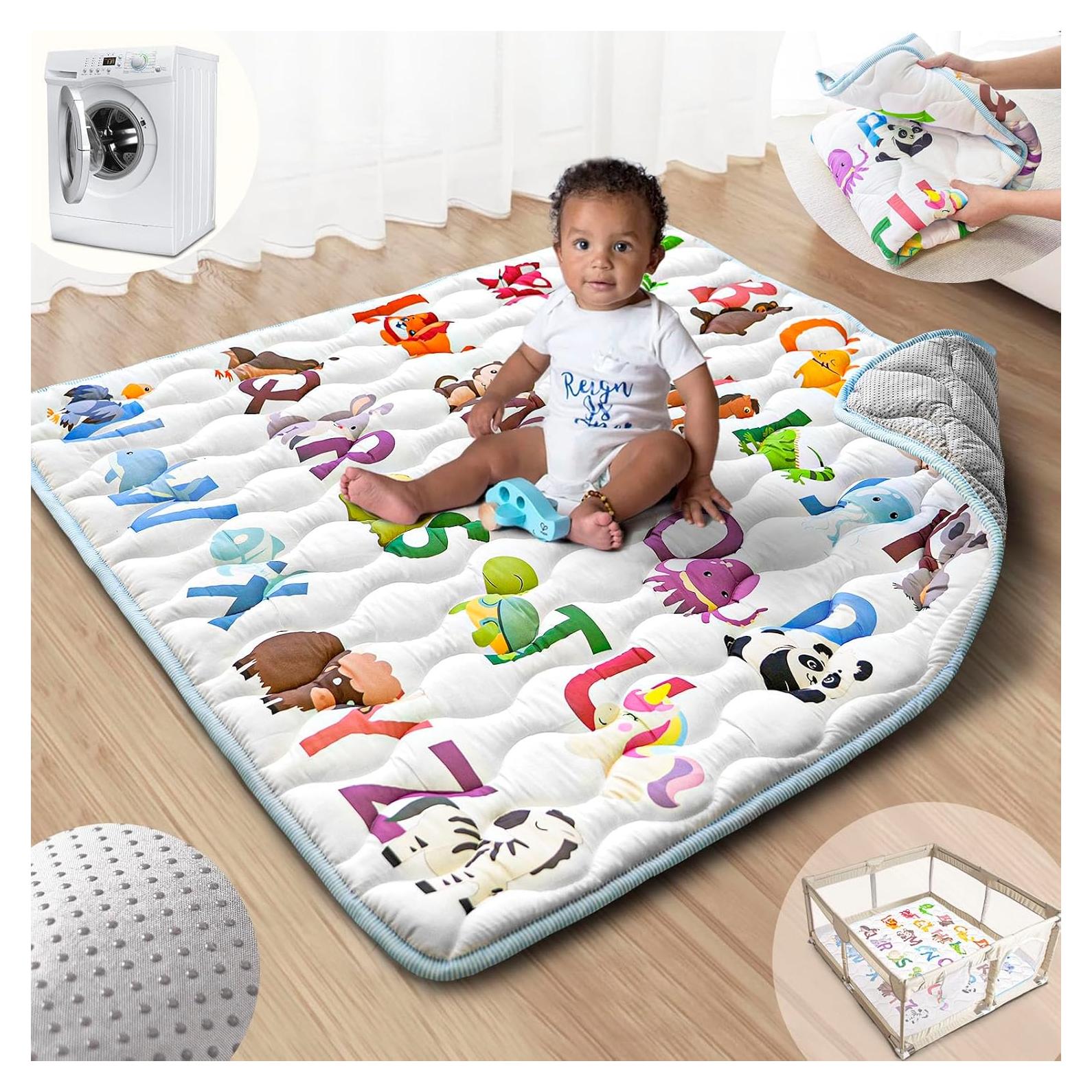 Alfombra de Juego para Bebés Beavtaens 109x109 cm Antideslizante