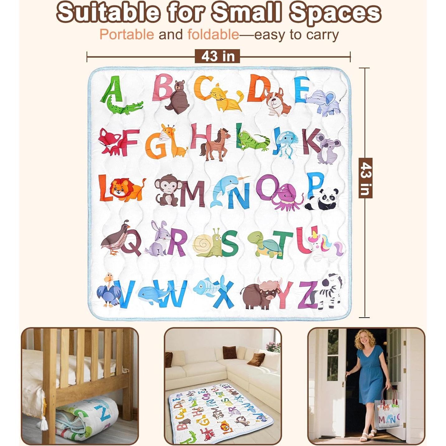 Alfombra de Juego para Bebés Beavtaens 109x109 cm Antideslizante