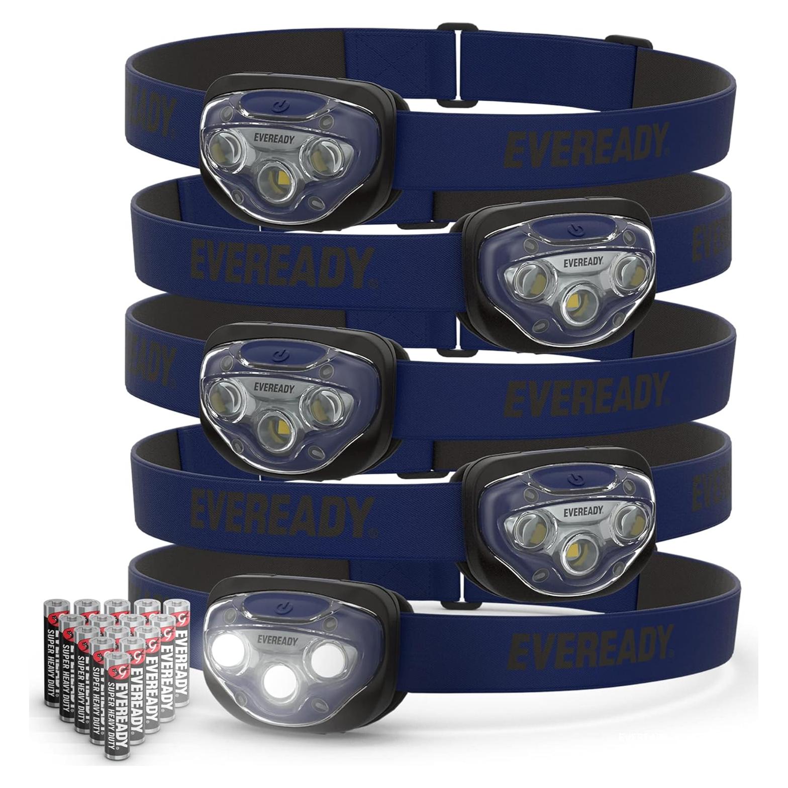 Linterna Frontal LED Eveready 5 Pack Resistente al Agua