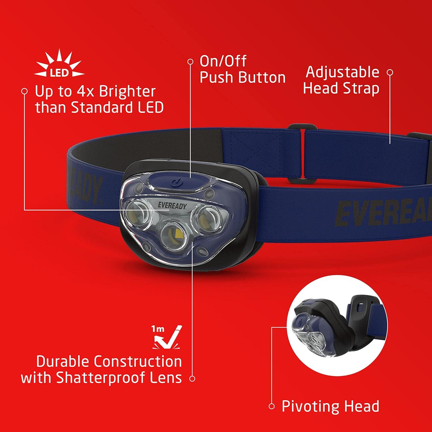 Linterna Frontal LED Eveready 5 Pack Resistente al Agua