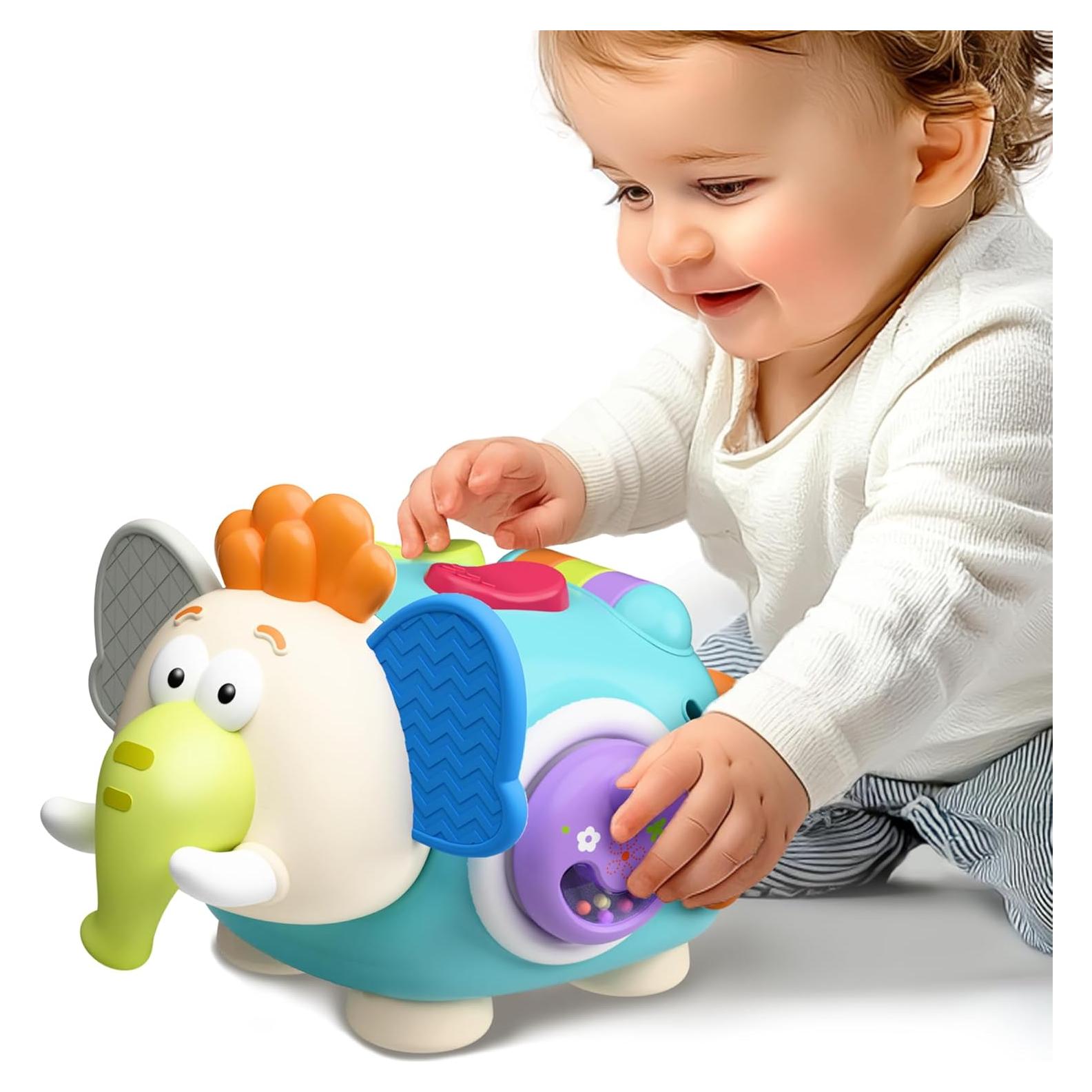 Cubo de Actividades Elefante iPlay, Juguete Montessori para Bebés