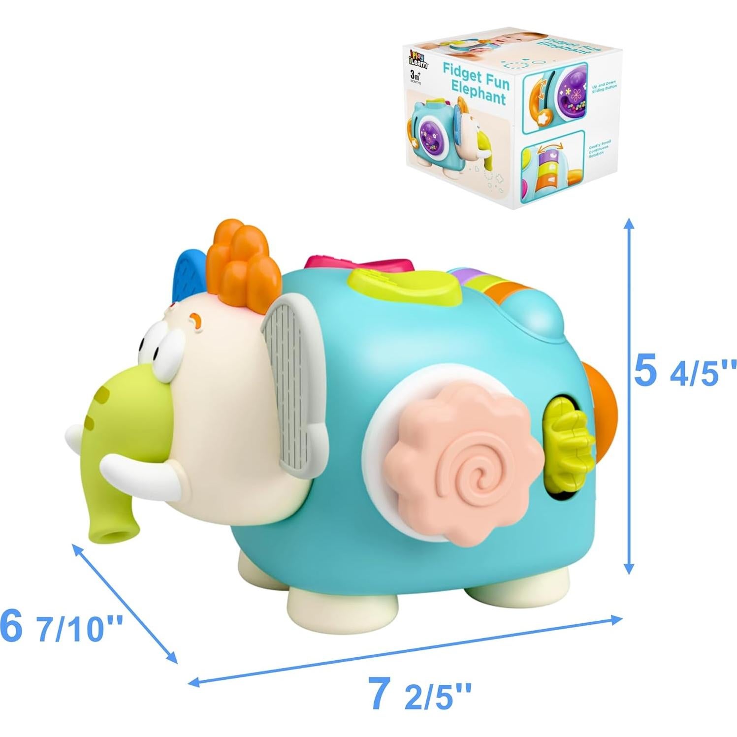 Cubo de Actividades Elefante iPlay, Juguete Montessori para Bebés