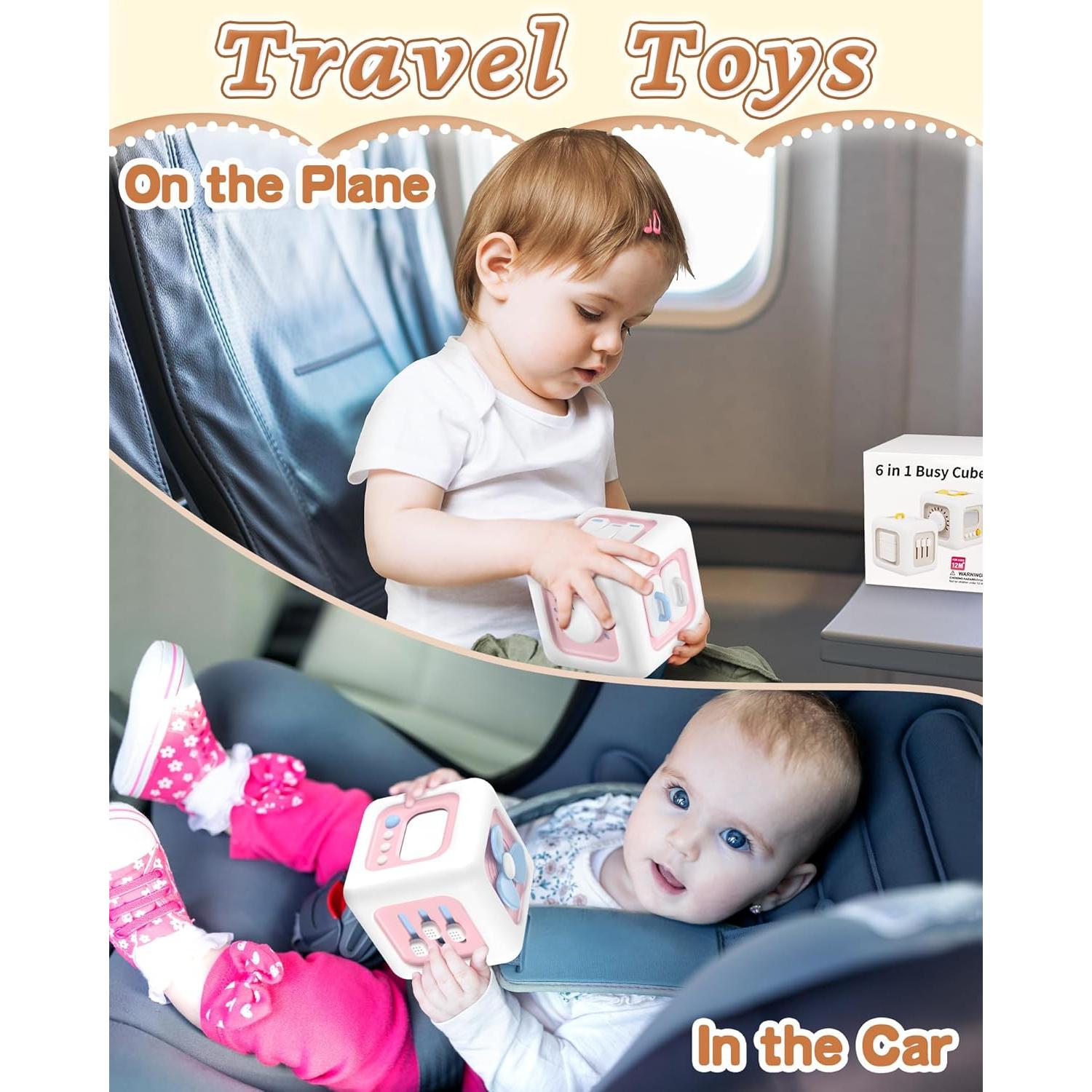 Cubos Ocupados 6 en 1 Kidific Rosa Juguete Montessori 1-3 Años