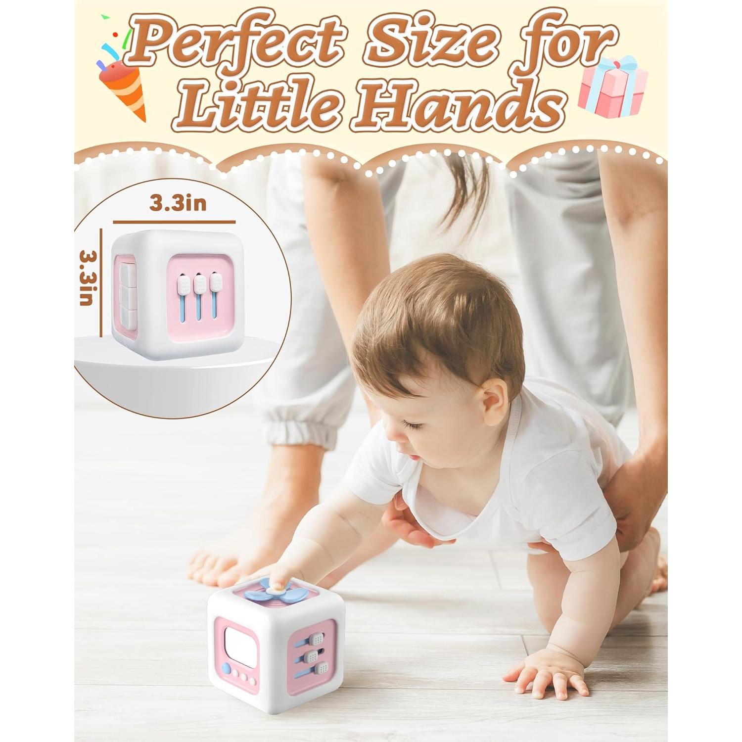 Cubos Ocupados 6 en 1 Kidific Rosa Juguete Montessori 1-3 Años