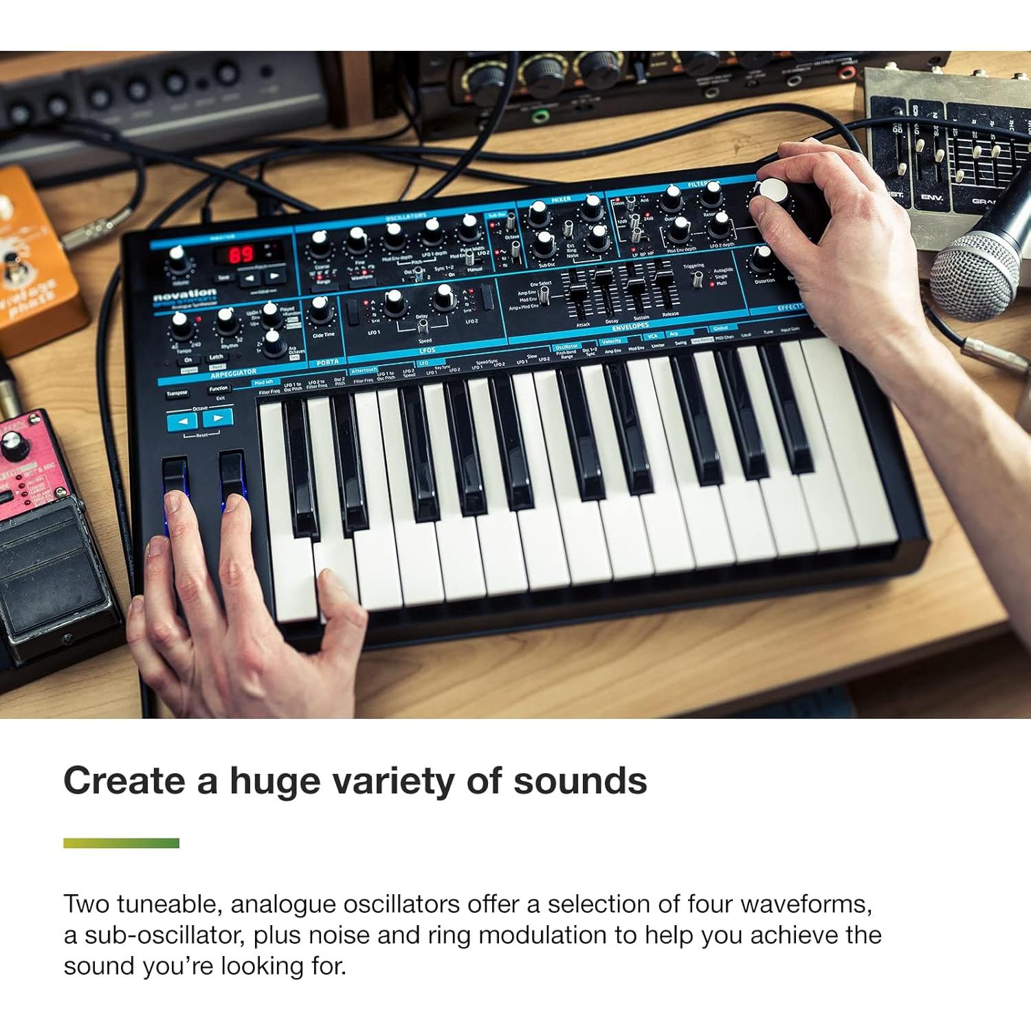 Sintetizador Monofónico Analógico Novation Bass Station II - 25 Teclas