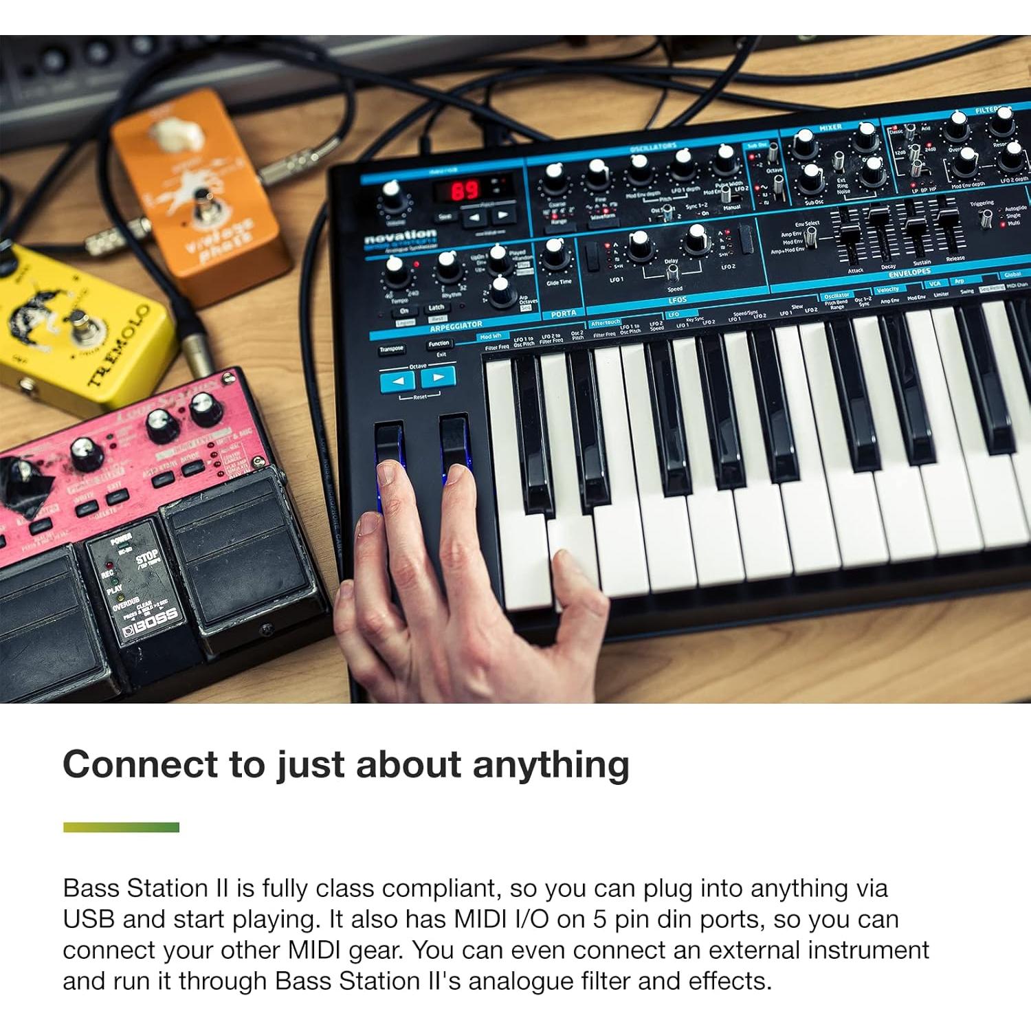 Sintetizador Monofónico Analógico Novation Bass Station II - 25 Teclas