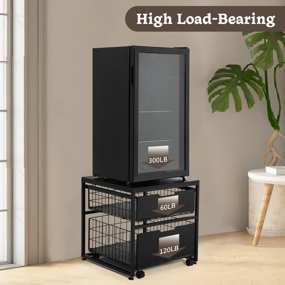 Soporte para Mini Nevera Kokorona con Cajón Negro 55.2 cm