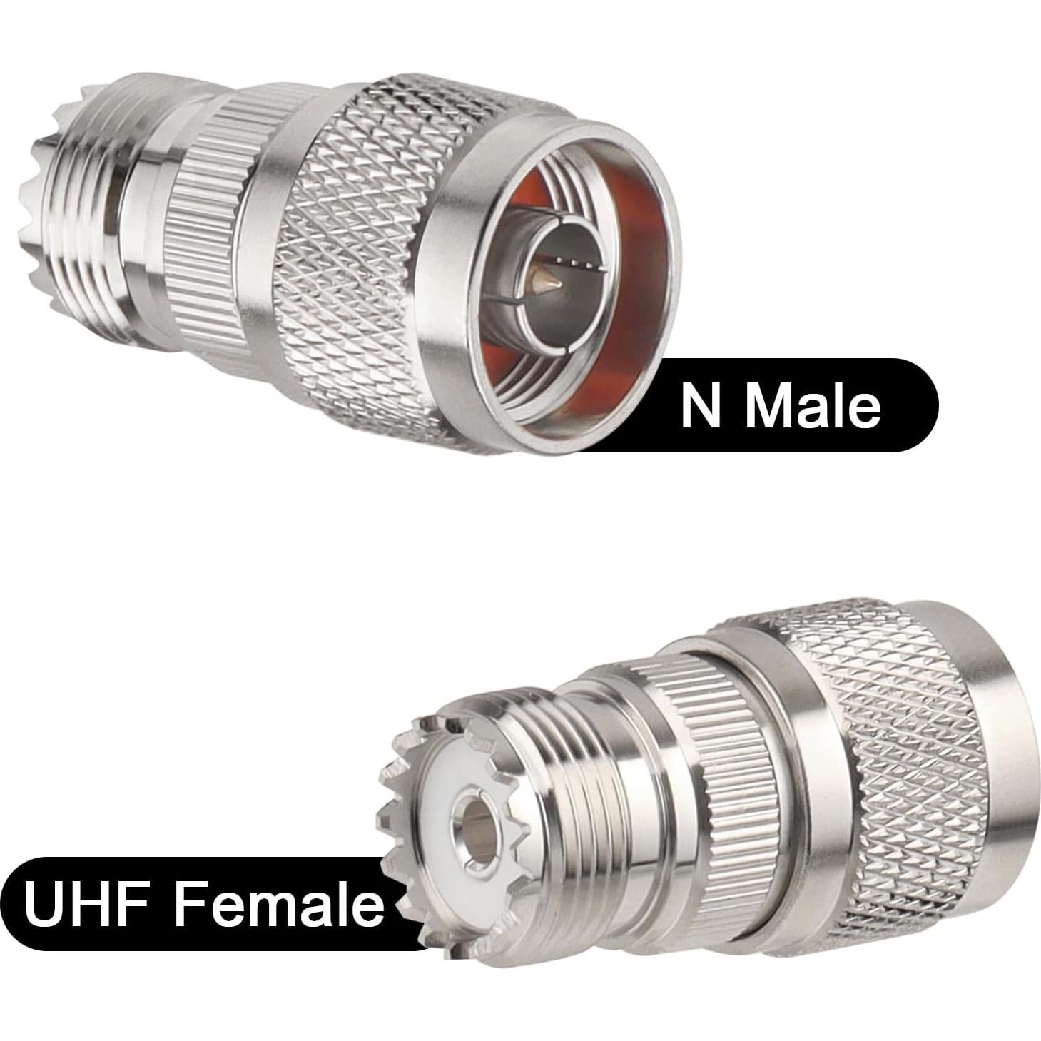 Adaptador Conector N Macho a UHF Hembra MOOKEERF 2 Pcs