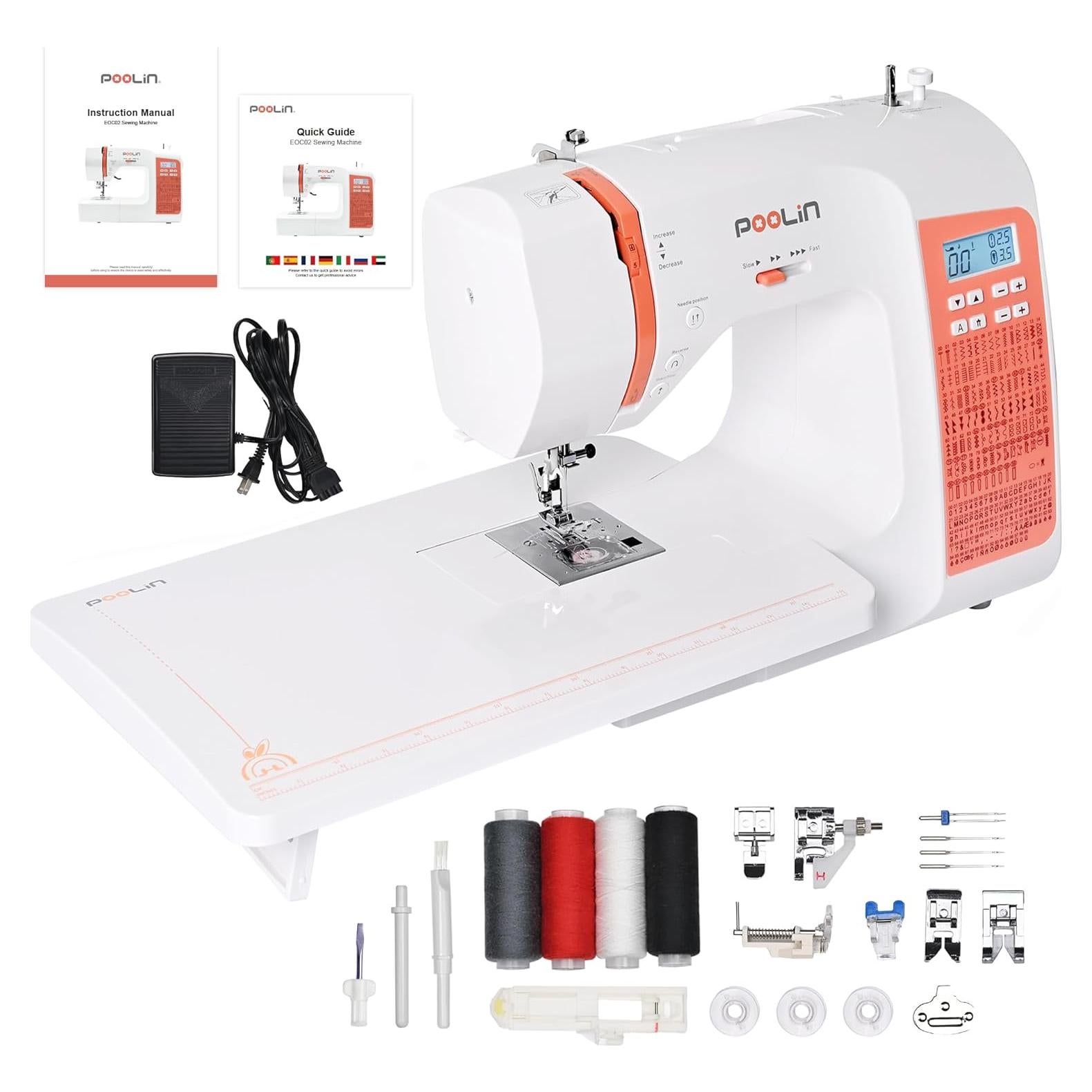 Máquina de Coser Computarizada Poolin EOC02, 200 Puntadas, LCD