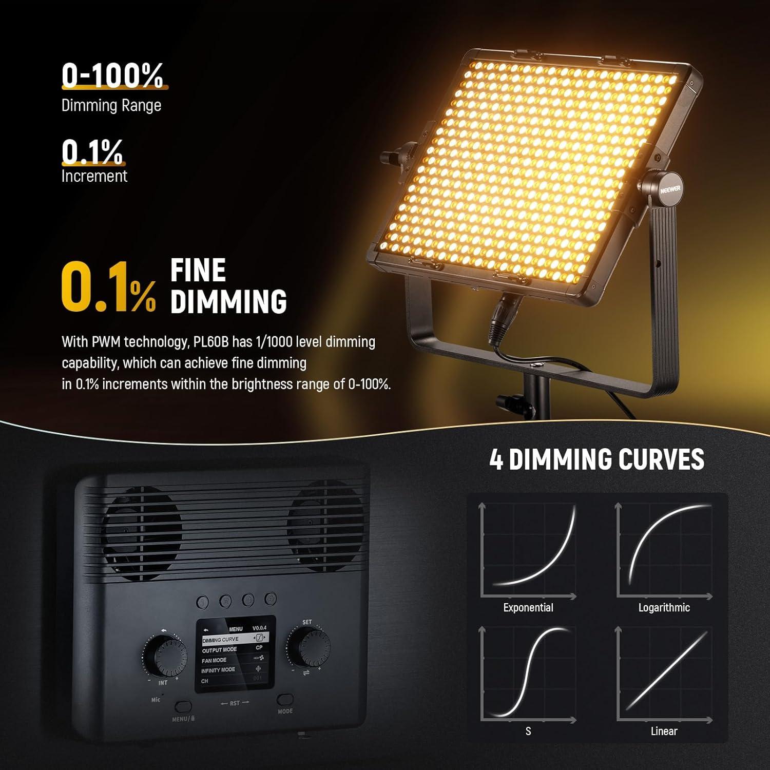 Panel de Luz LED Bi Color NEEWER PL60B 60W 2500K-8500K