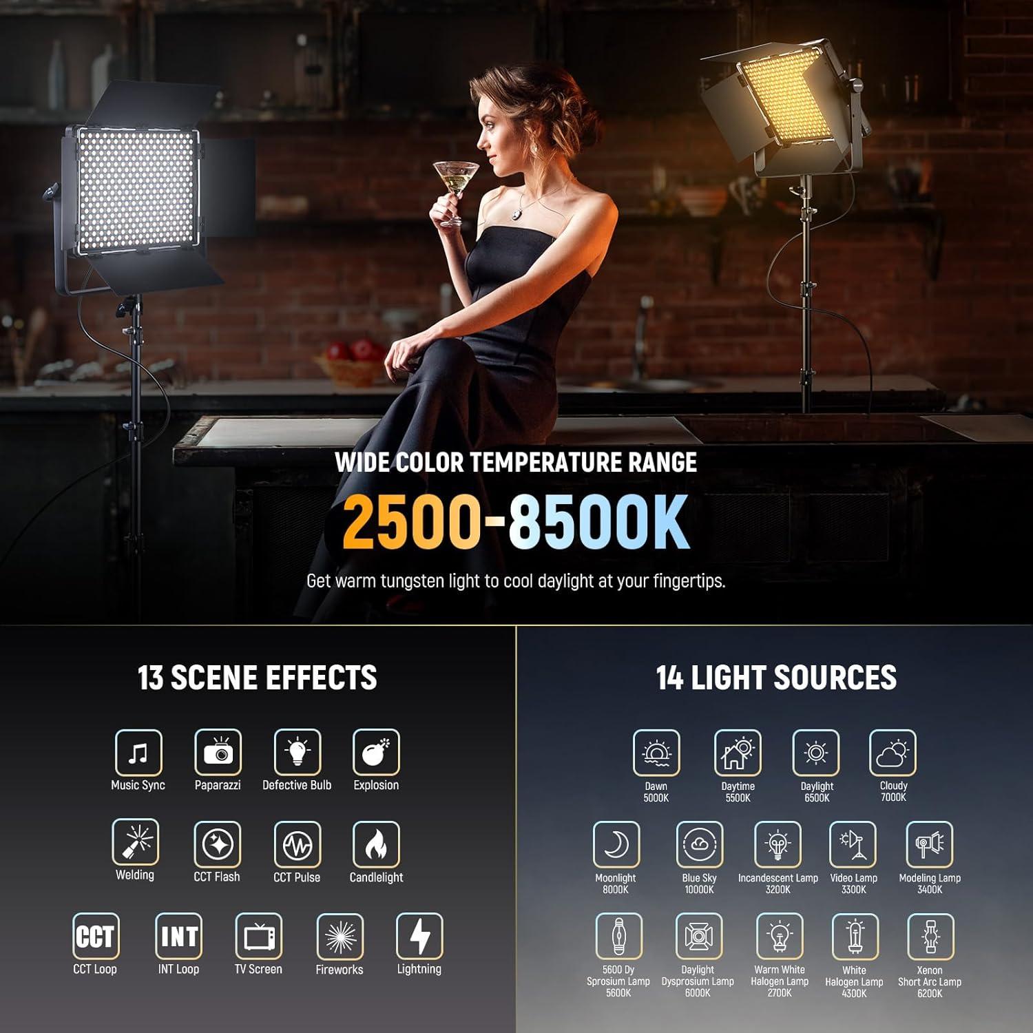 Panel de Luz LED Bi Color NEEWER PL60B 60W 2500K-8500K