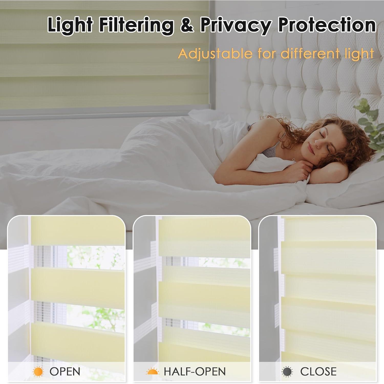 Cortinas Zebra Sin Cuerda LazBlinds 62.2x182.9 cm Beige