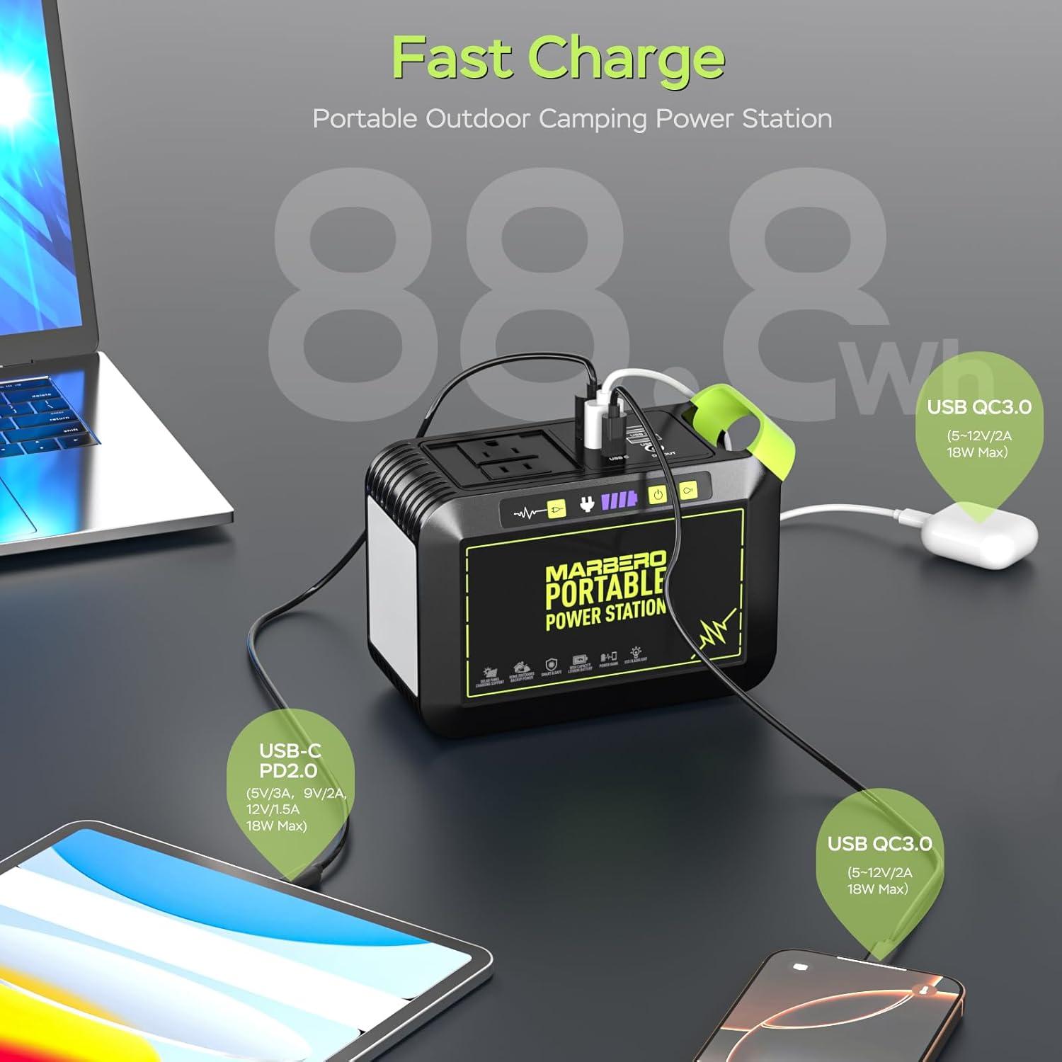 Generador Solar MARBERO M82 80W con Panel de 25W Incluido