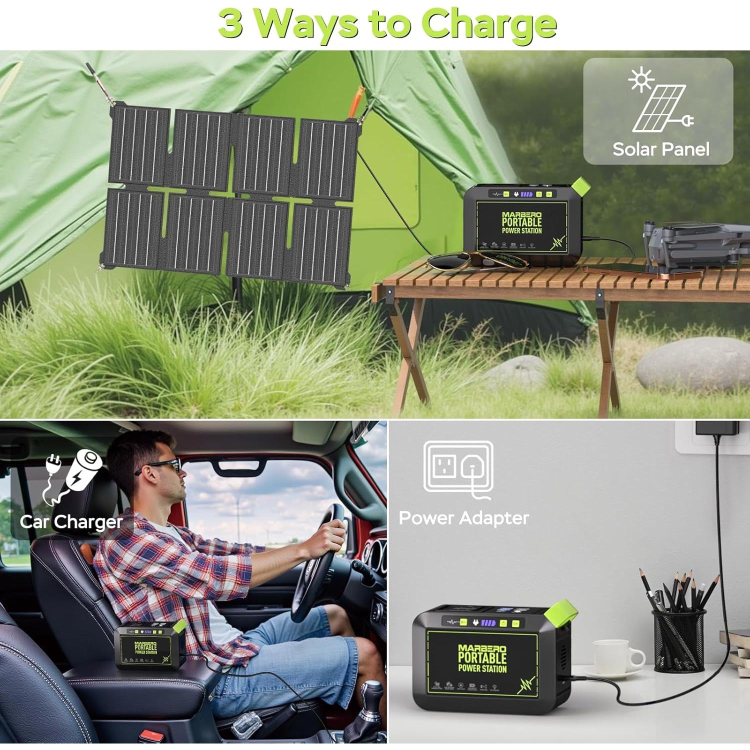 Generador Solar MARBERO M82 80W con Panel de 25W Incluido