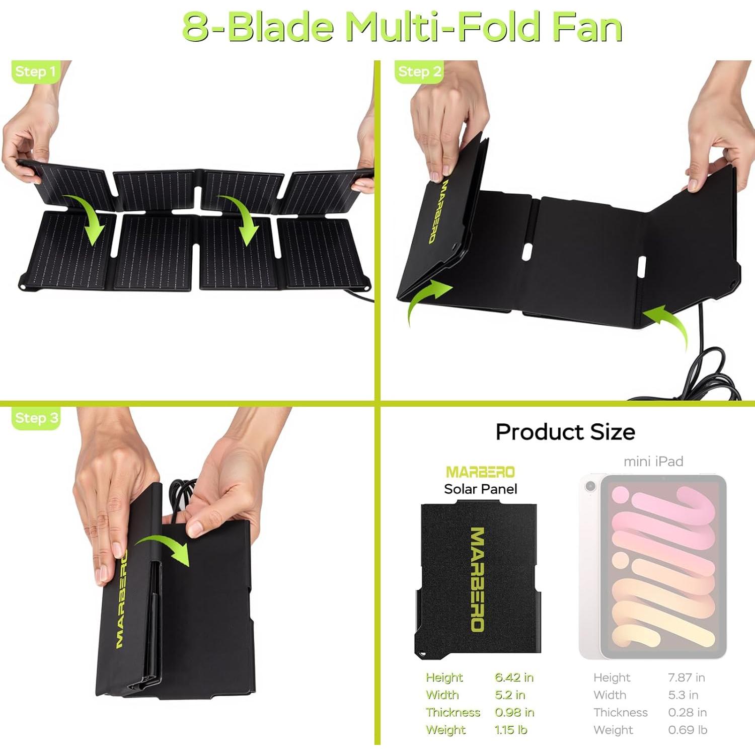 Generador Solar MARBERO M82 80W con Panel de 25W Incluido