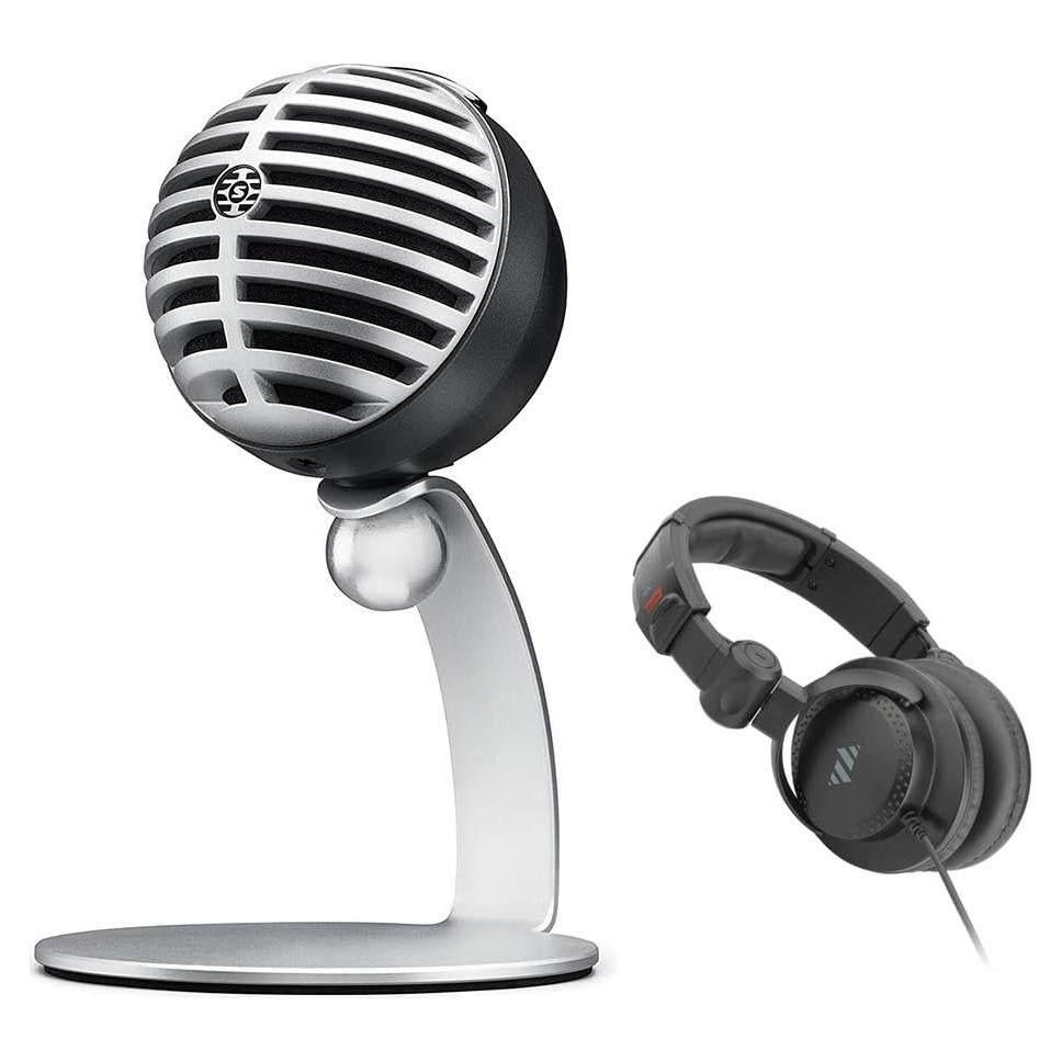 Micrófono de Condensador Digital Shure MOTIV MV5 Gris + Auriculares