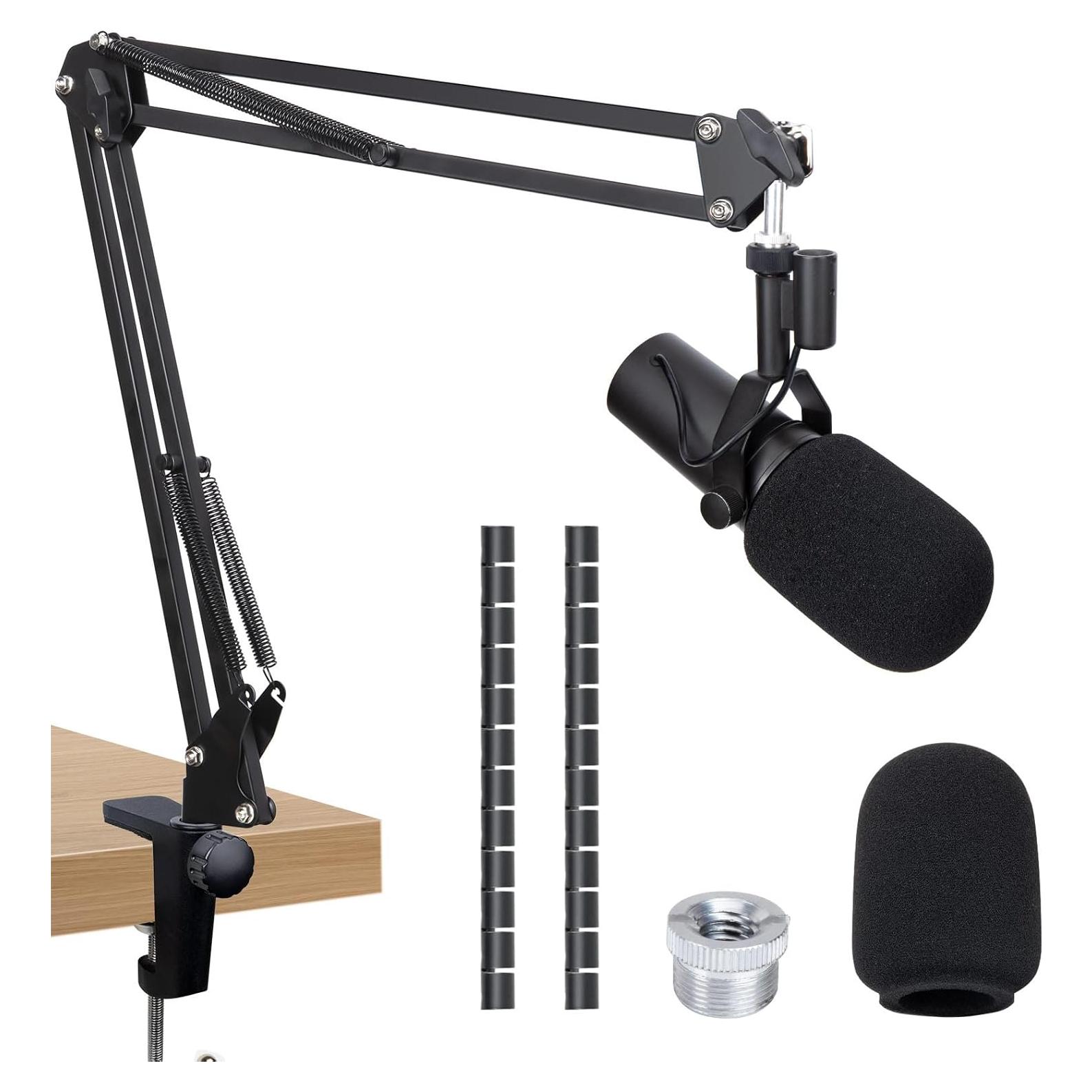 Brazo de Micrófono Ajustable Sunmon para Shure SM7B con Filtro Antipop