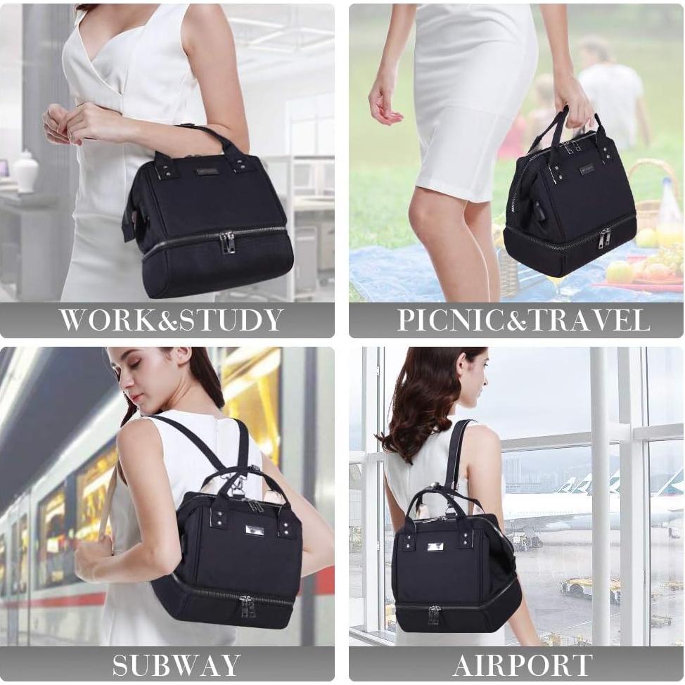 Bolsa Extractora de Leche GOGOSO Negra con Bolsillo Enfriador