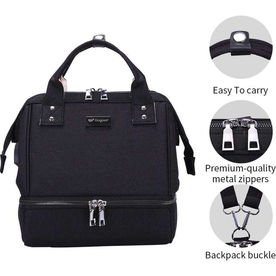 Bolsa Extractora de Leche GOGOSO Negra con Bolsillo Enfriador