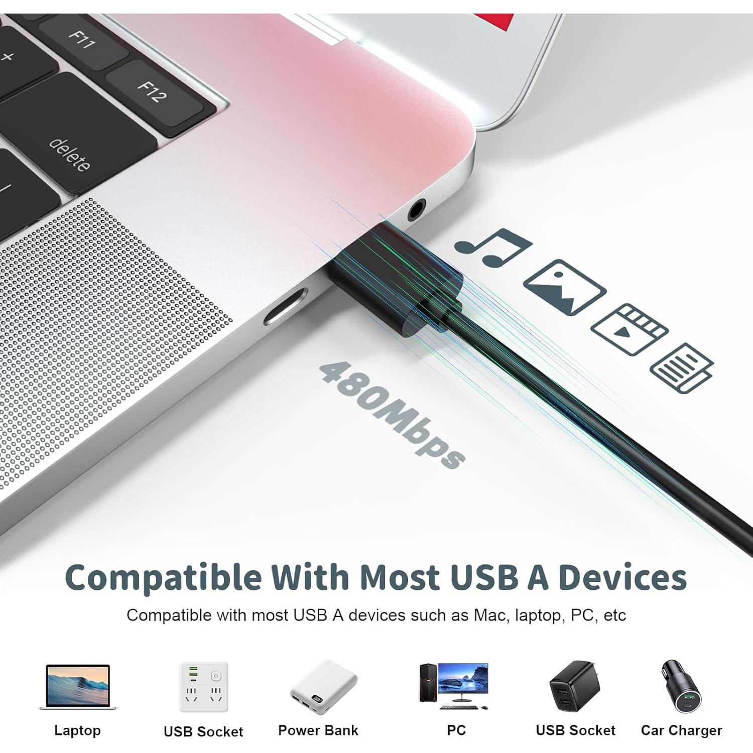 Cable Micro USB 1.52m Lusgawer para Micrófonos Blue Yeti