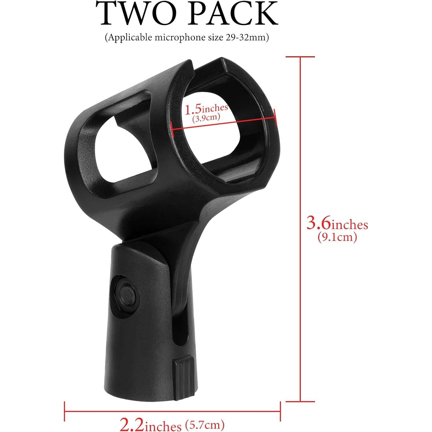 Soporte Universal para Micrófono GEEKRIA - Clip Ajustable Negro (2 Pcs)