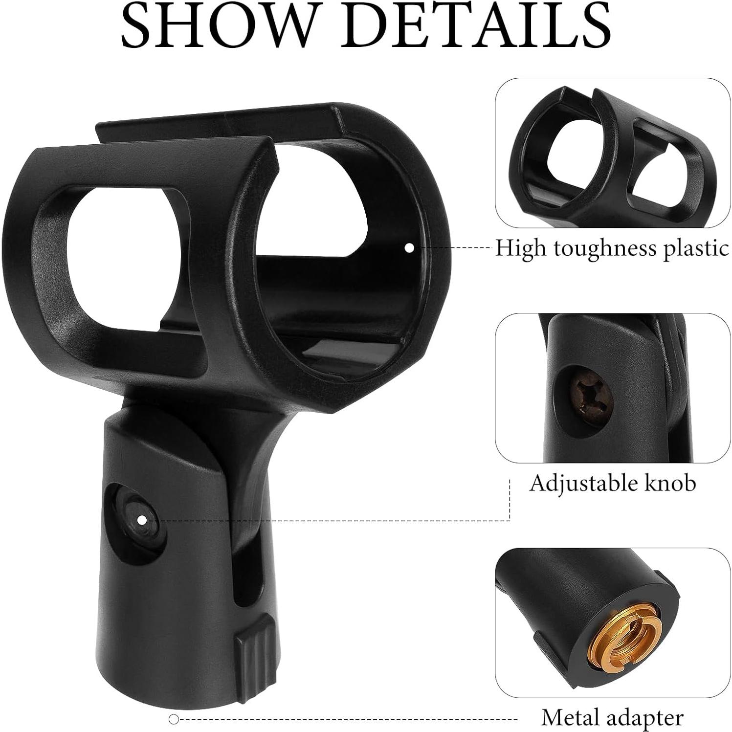 Soporte Universal para Micrófono GEEKRIA - Clip Ajustable Negro (2 Pcs)