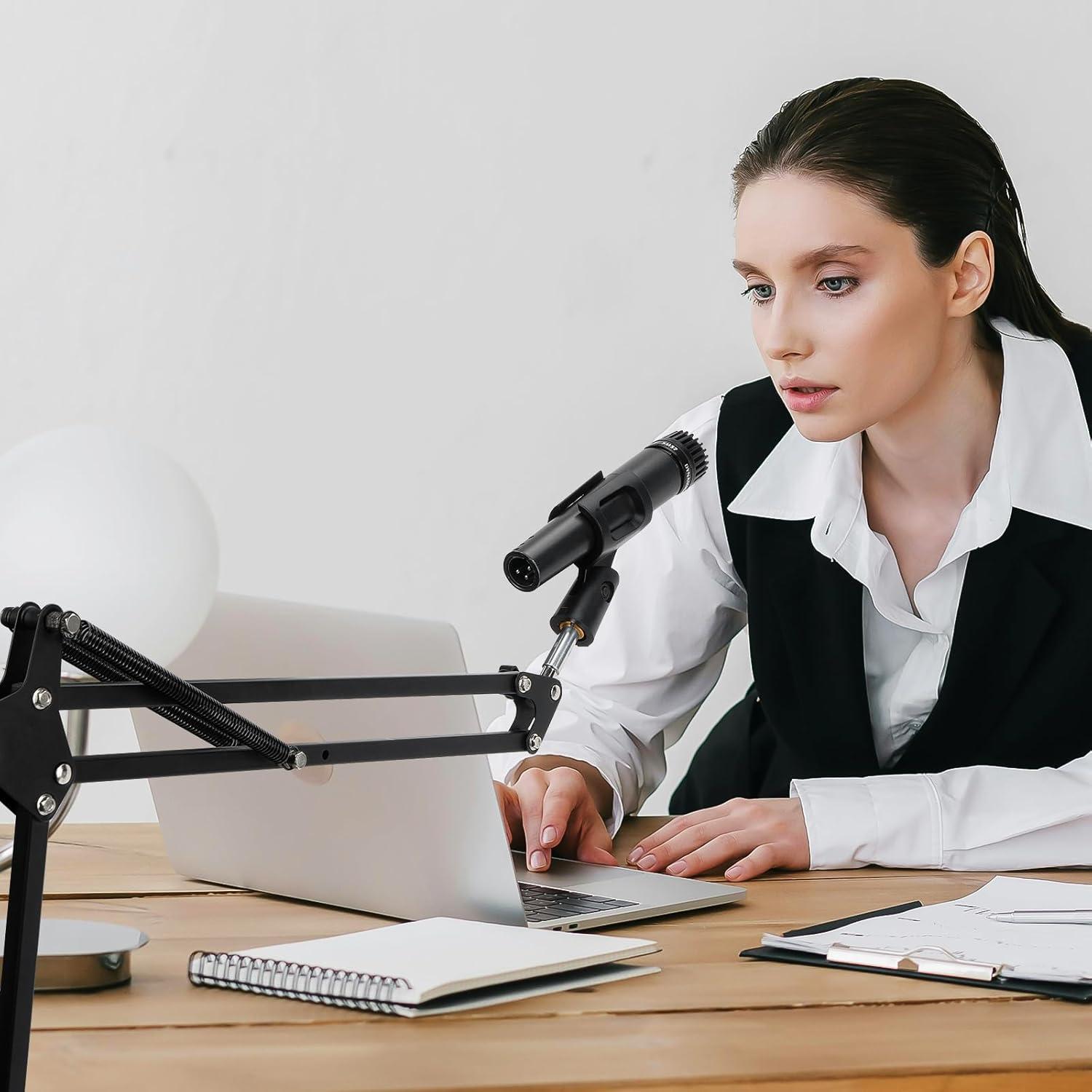 Soporte Universal para Micrófono GEEKRIA - Clip Ajustable Negro (2 Pcs)