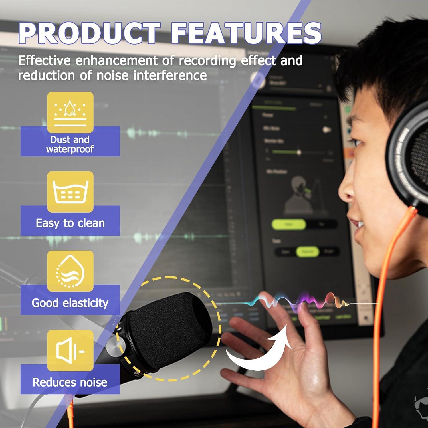 Filtro Pop de Espuma para Micrófono Shure SM7B - 2 Piezas