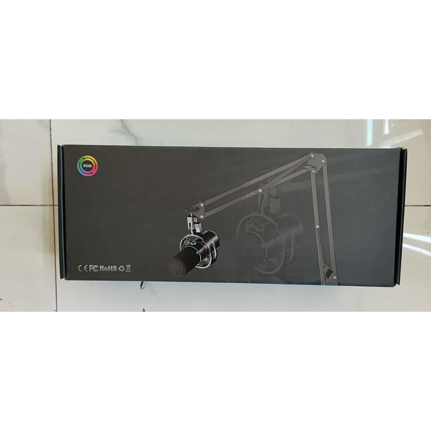 Micrófono Dinámico USB XLR FerBuee WS805 con Luz RGB