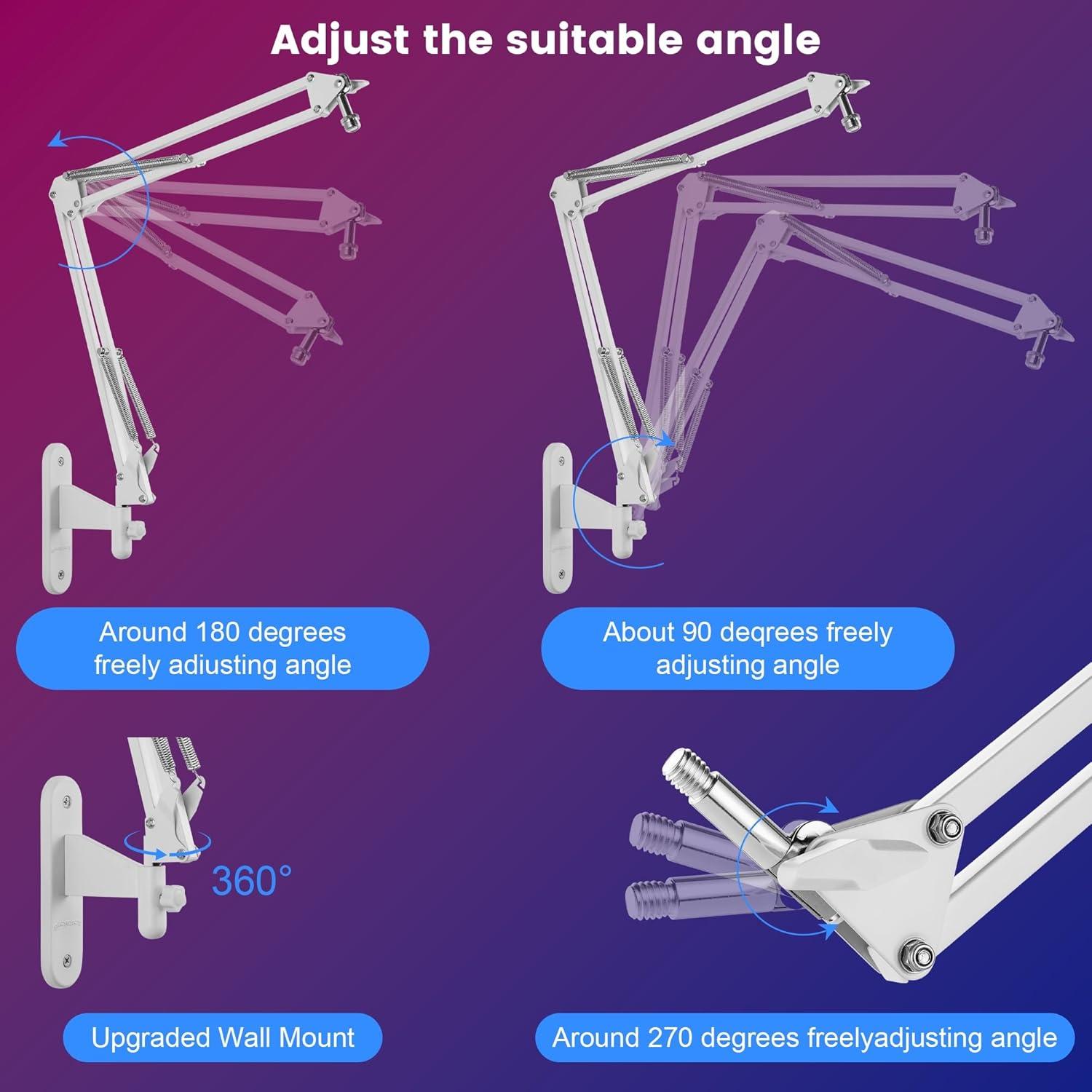 Soporte de Pared para Micrófono Blanco WMW81-ACT-001 Ajustable