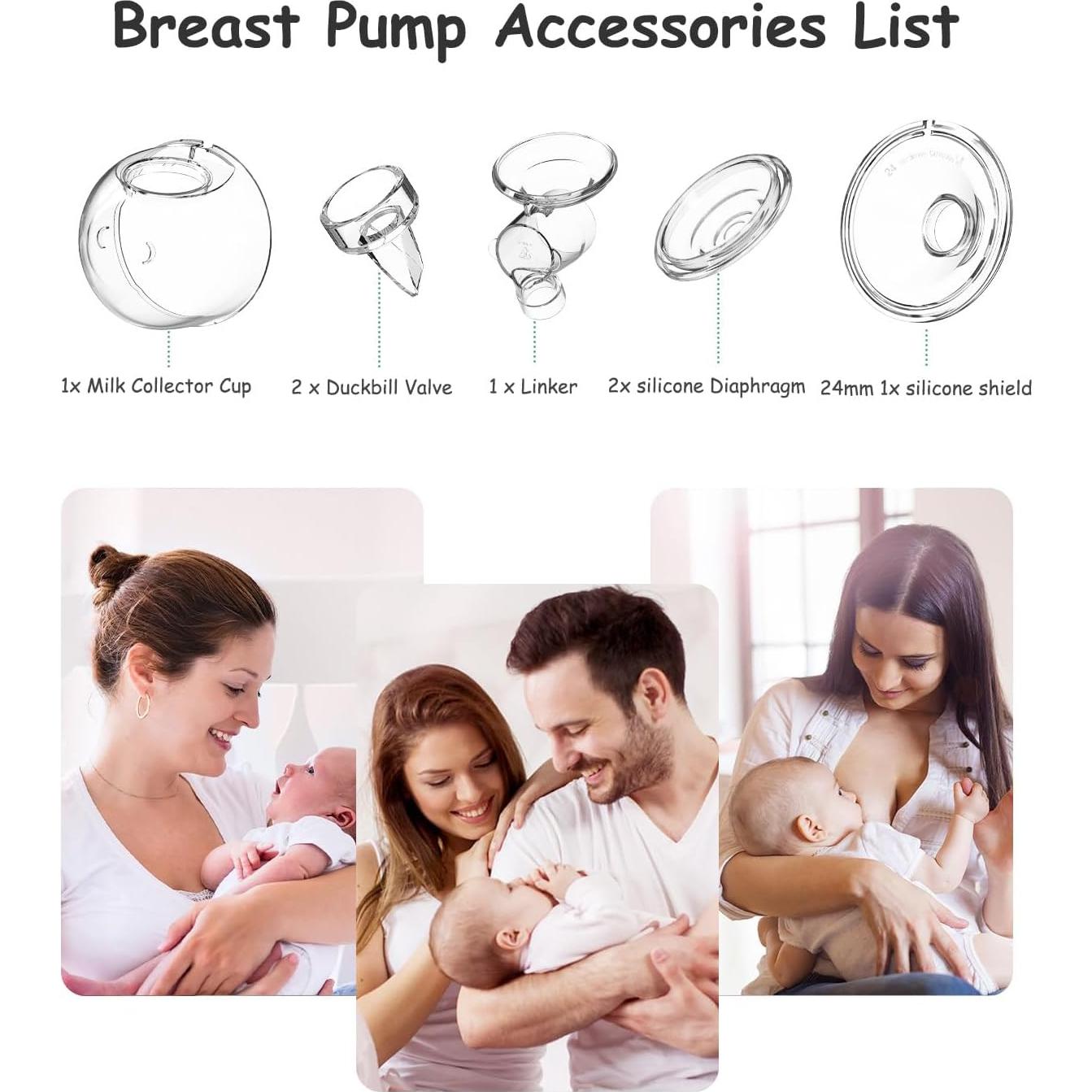 Accesorios para Extractor de Leche Gowing S12 24mm - 7 Piezas