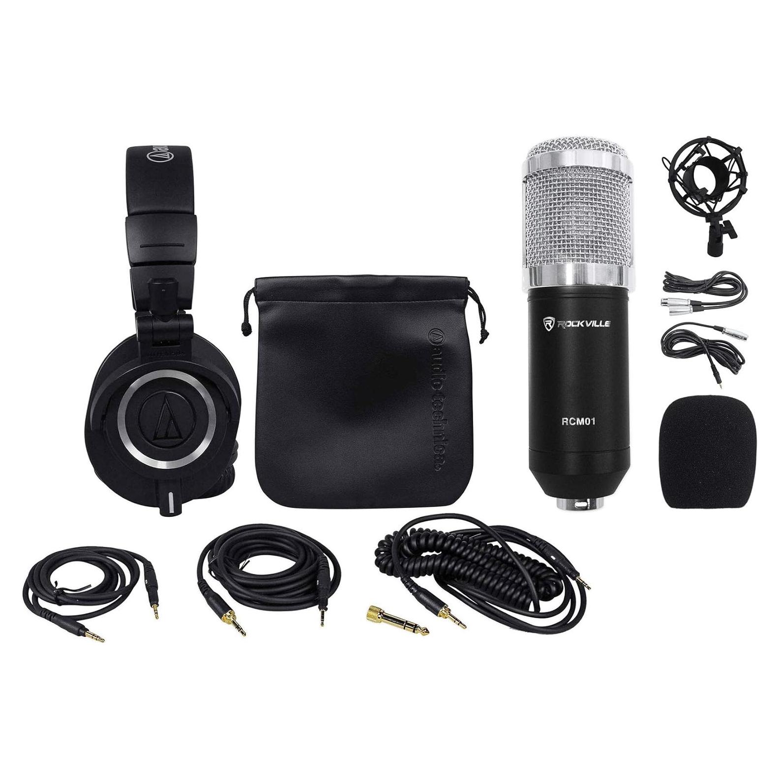 Kit de Streaming Audio Technica ATH-M50X + Micrófono RCM01