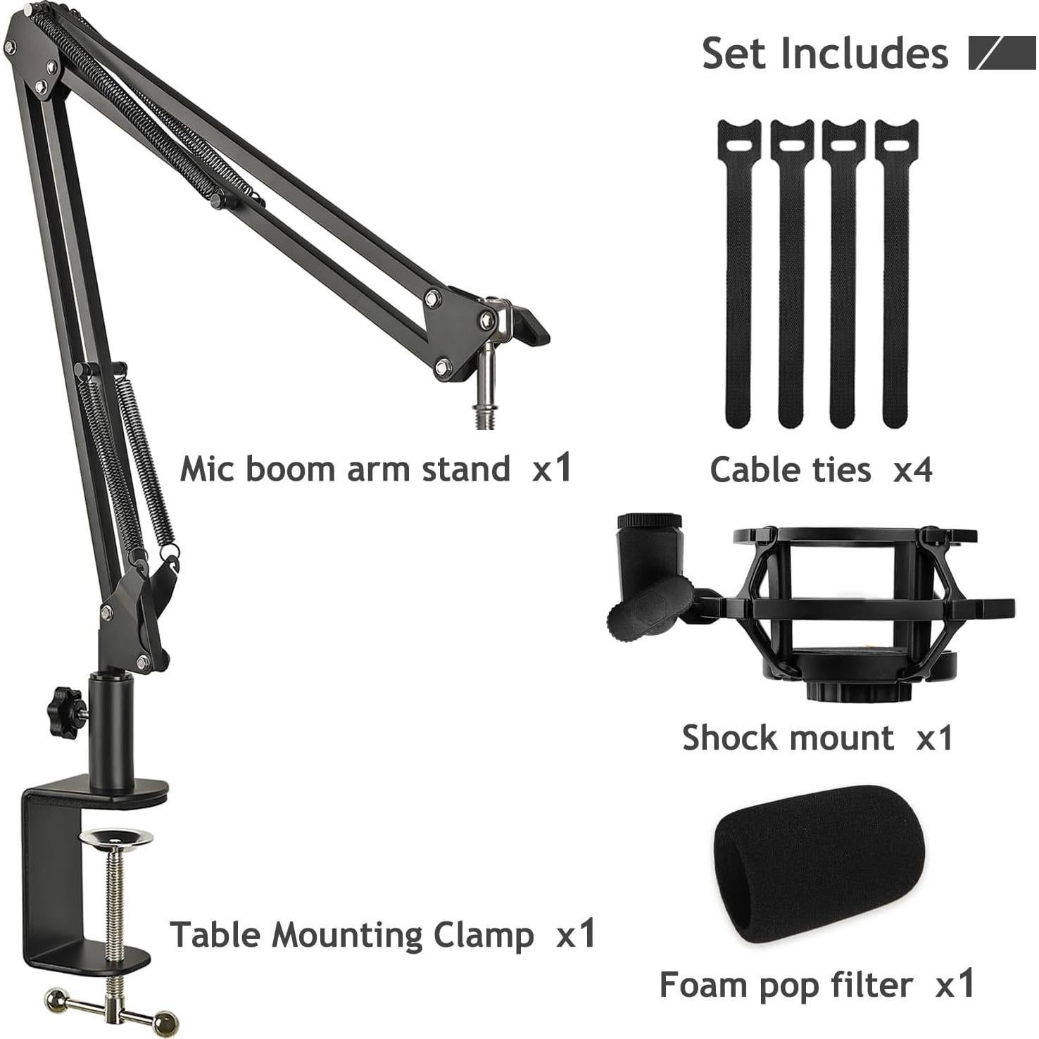 Soporte de Micrófono AT2020 Ajustable con Montura de Choque