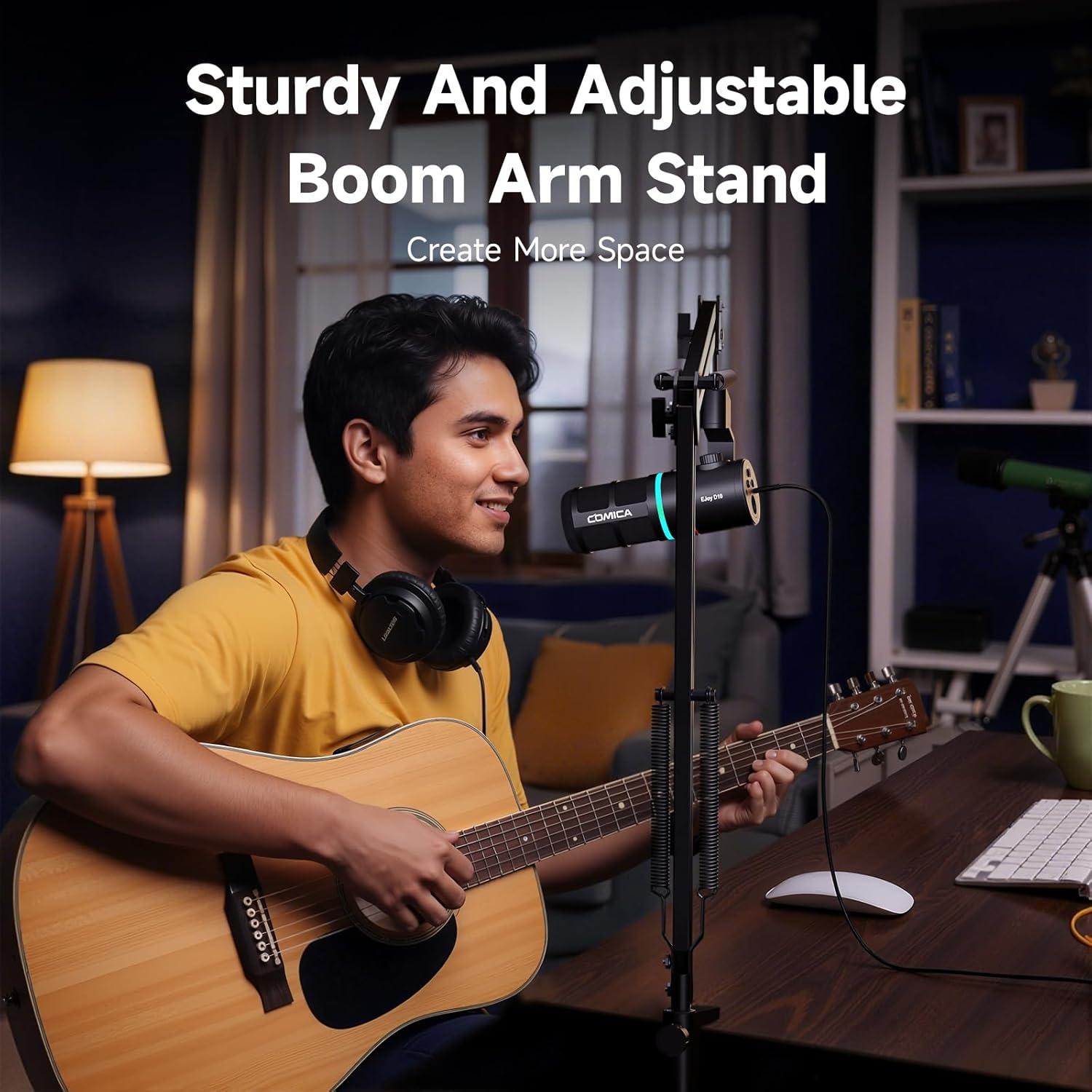 Micrófono Dinámico Comica D10 XLR/USB-C con RGB y Soporte