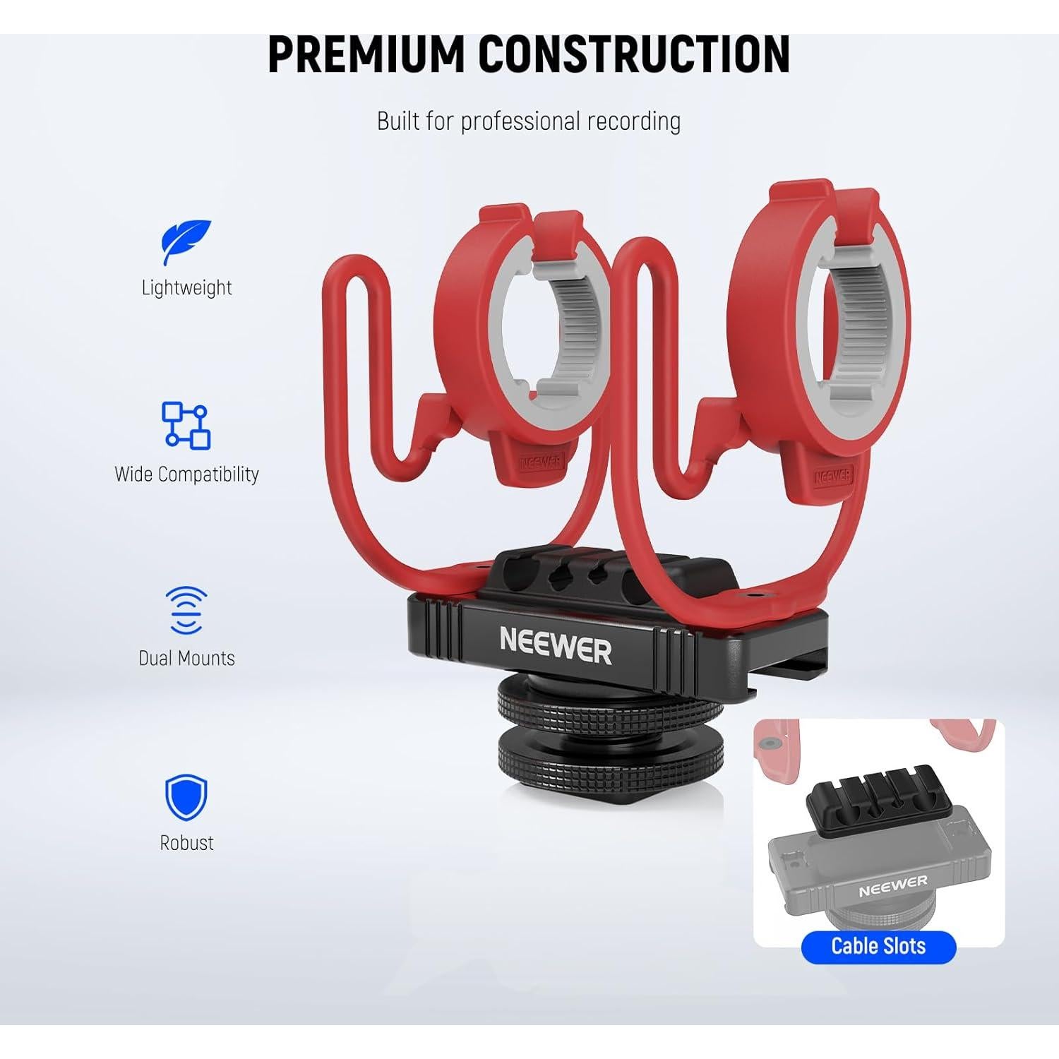 Soporte de Micrófono NEEWER MH1 con Zapata Fría y Rosca 1/4"