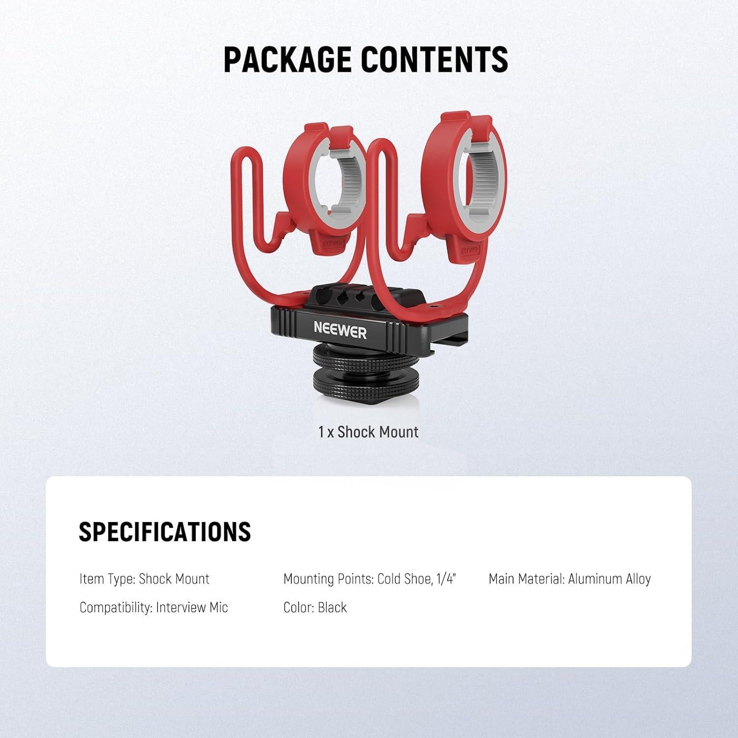 Soporte de Micrófono NEEWER MH1 con Zapata Fría y Rosca 1/4"