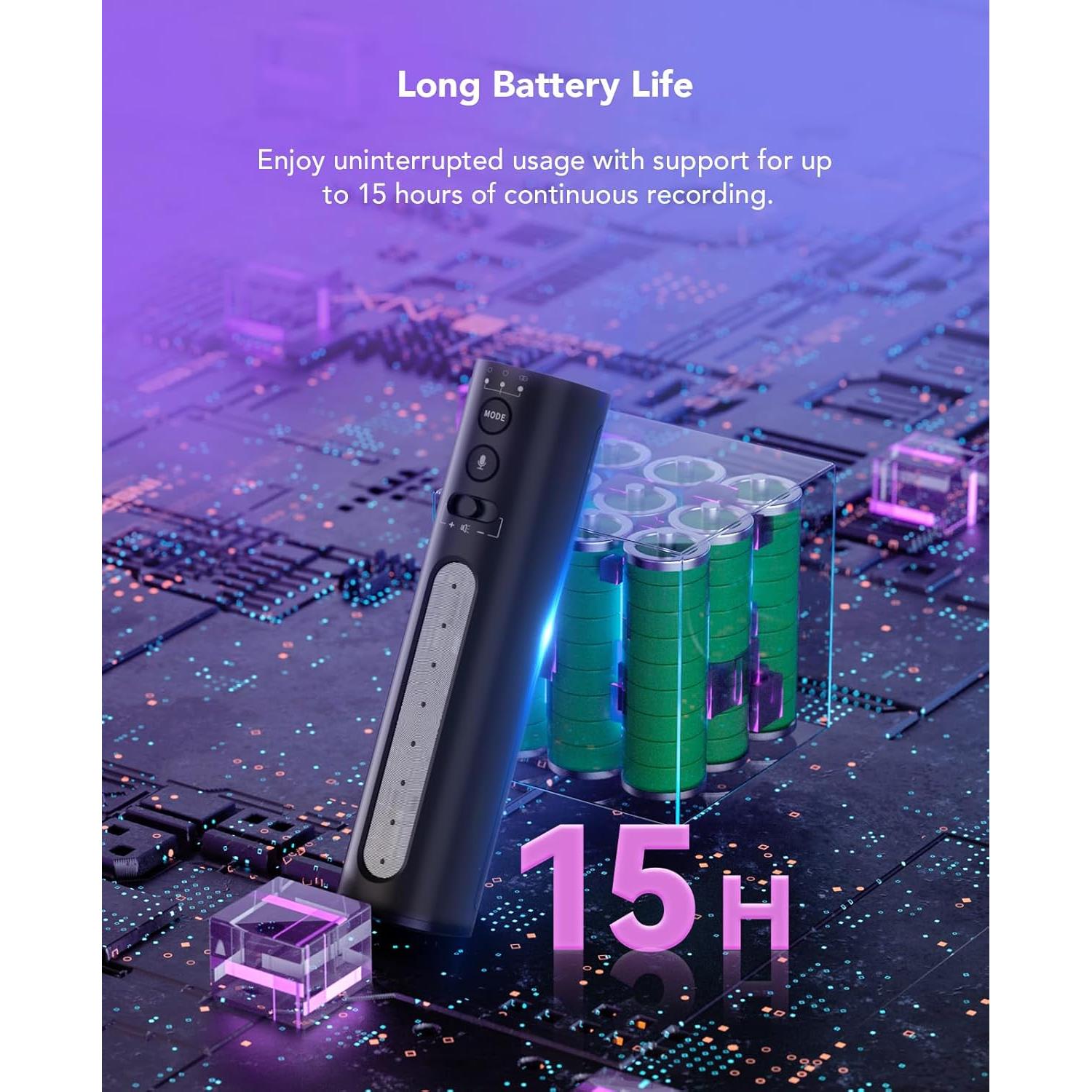 Micrófono USB NUROUM AM10B, 15h Batería, 3 Patrones, Cancelación Ruido