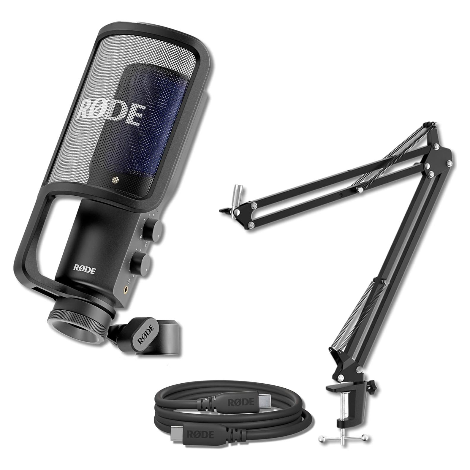 Micrófono de Condensador USB Rode NT-USB+ con Brazo y Cable