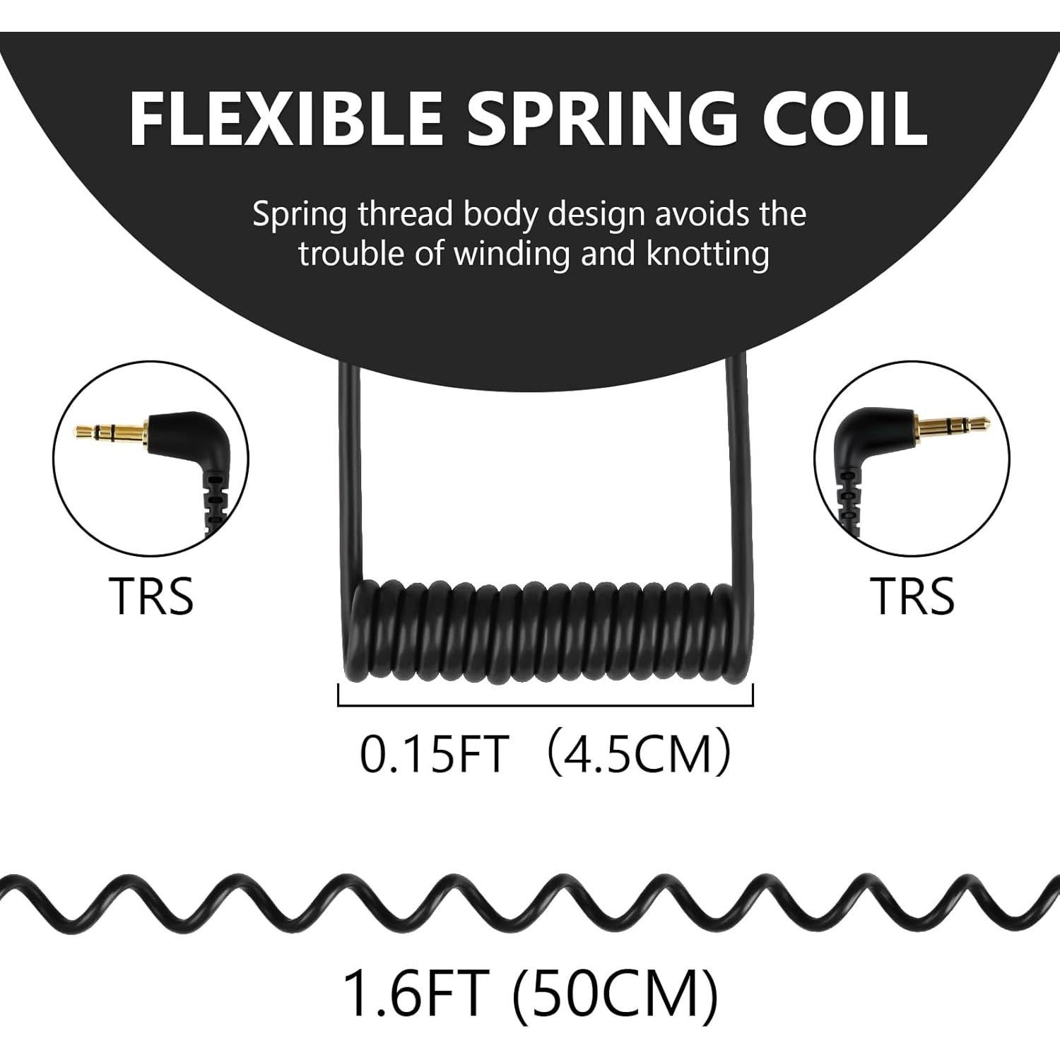 Cable de Micrófono TRS a TRS 3.5mm Geekria 50cm Negro