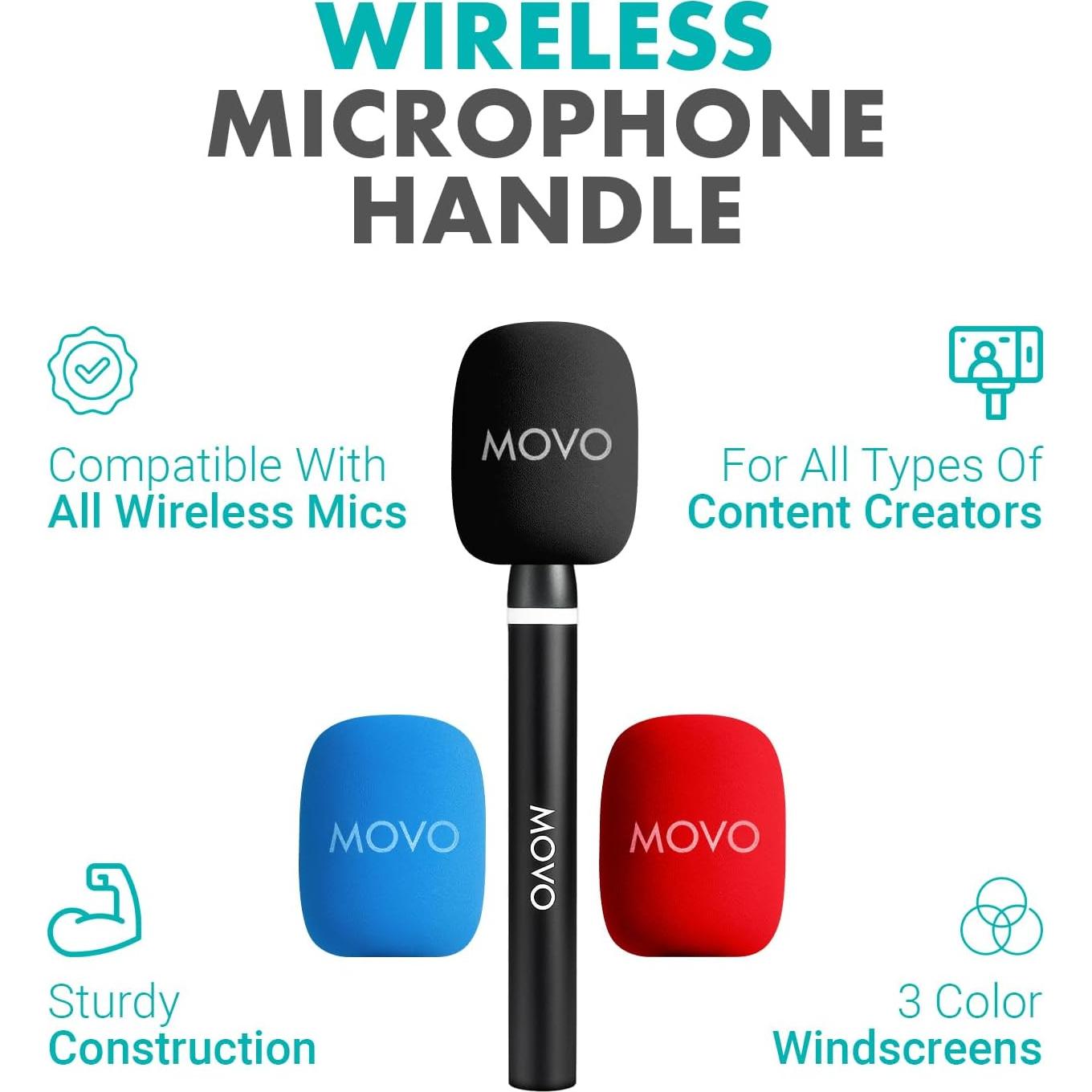 Mango de Micrófono Inalámbrico Movo WMX-HM2 para DJI Mic y Rode GO II