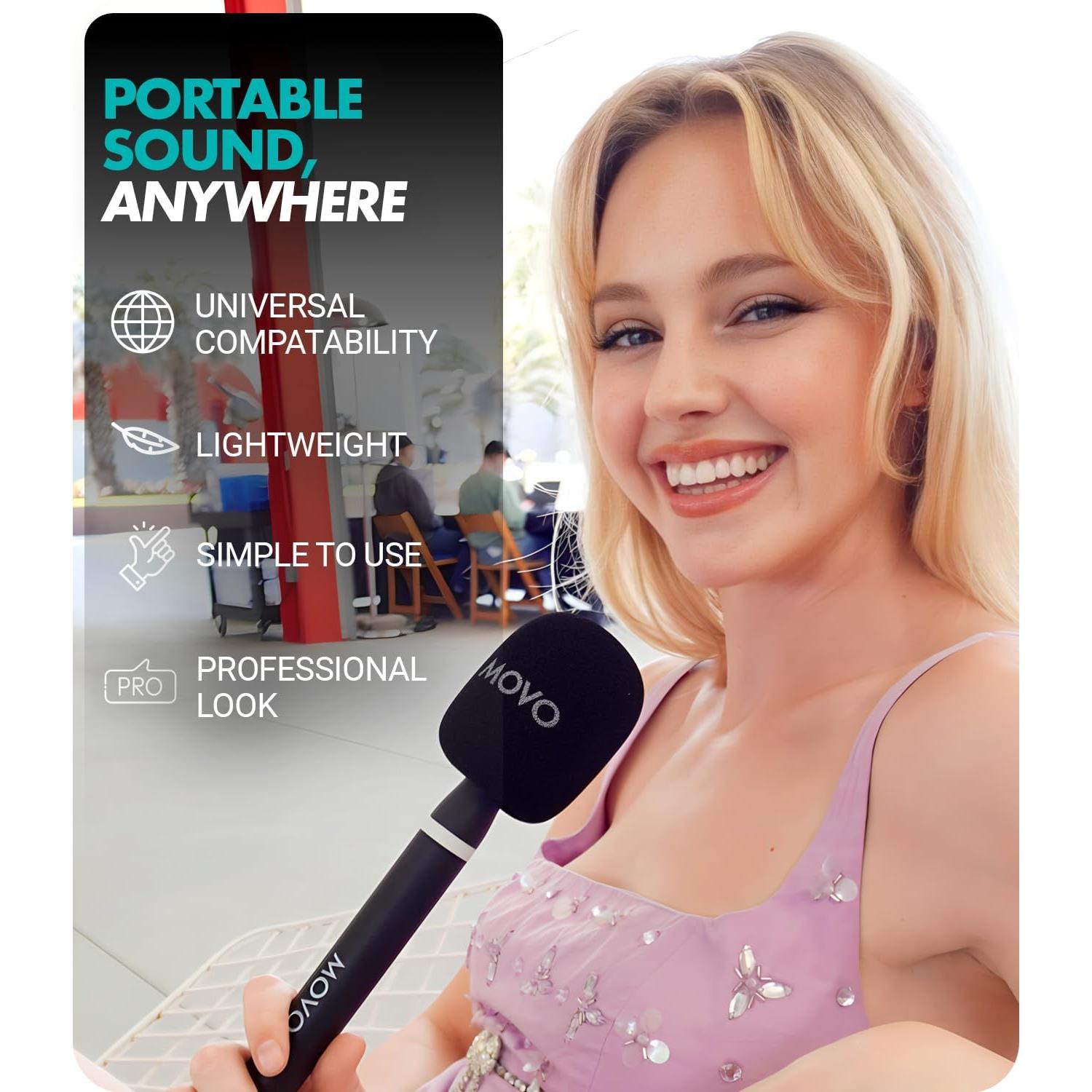 Mango de Micrófono Inalámbrico Movo WMX-HM2 para DJI Mic y Rode GO II