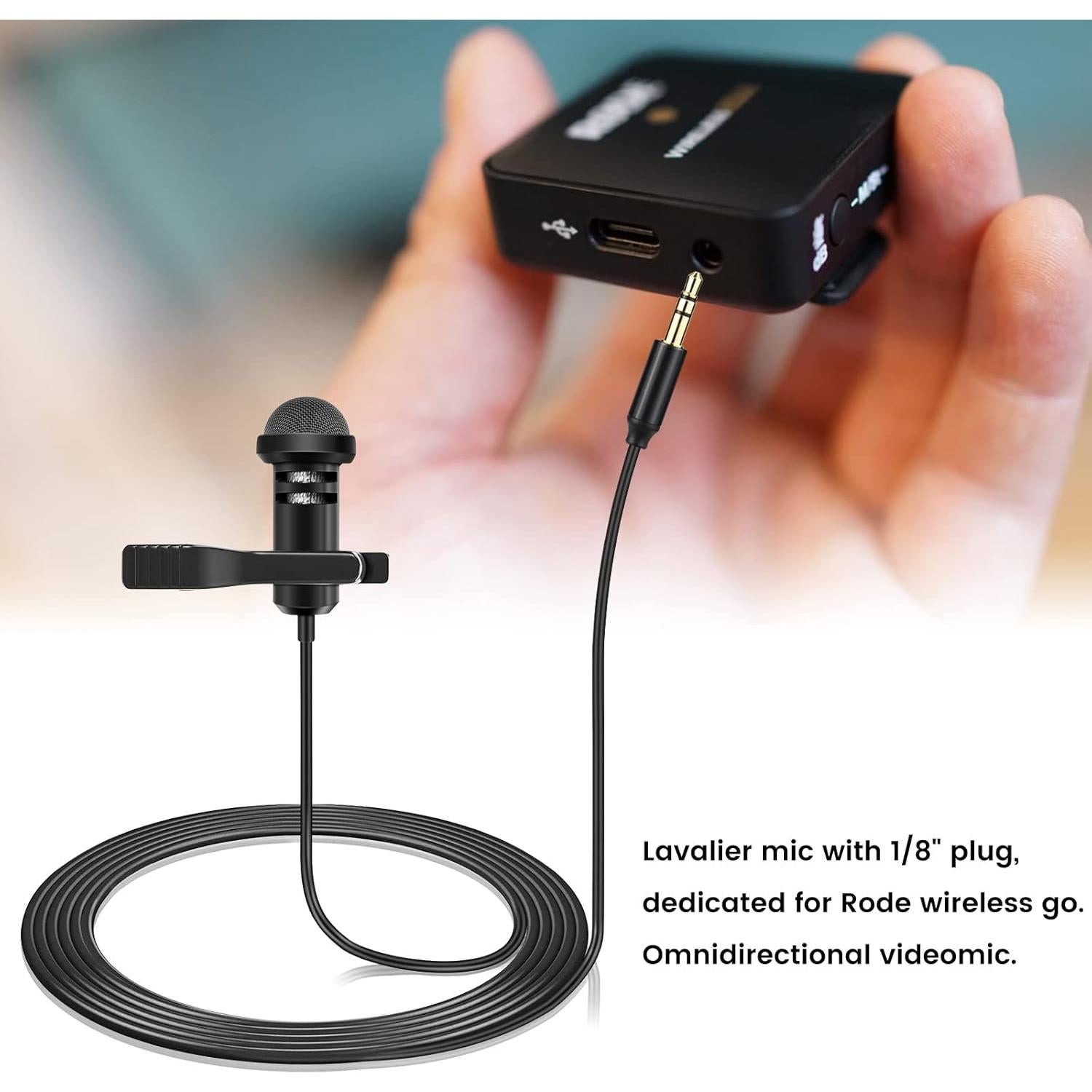 Micrófono Lavalier Omnidireccional Weishan 1.5m para Rode y DJI