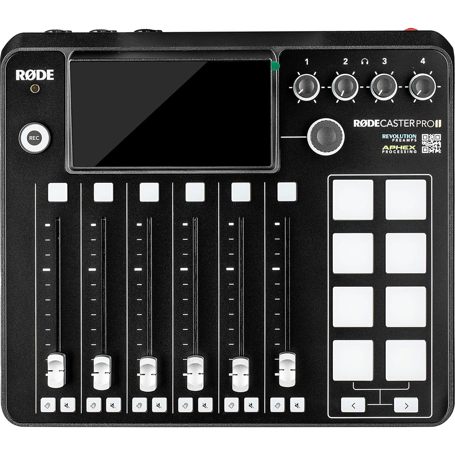 RODE RODECaster Pro II + 4 Auriculares + 4 Micrófonos + 64GB SD