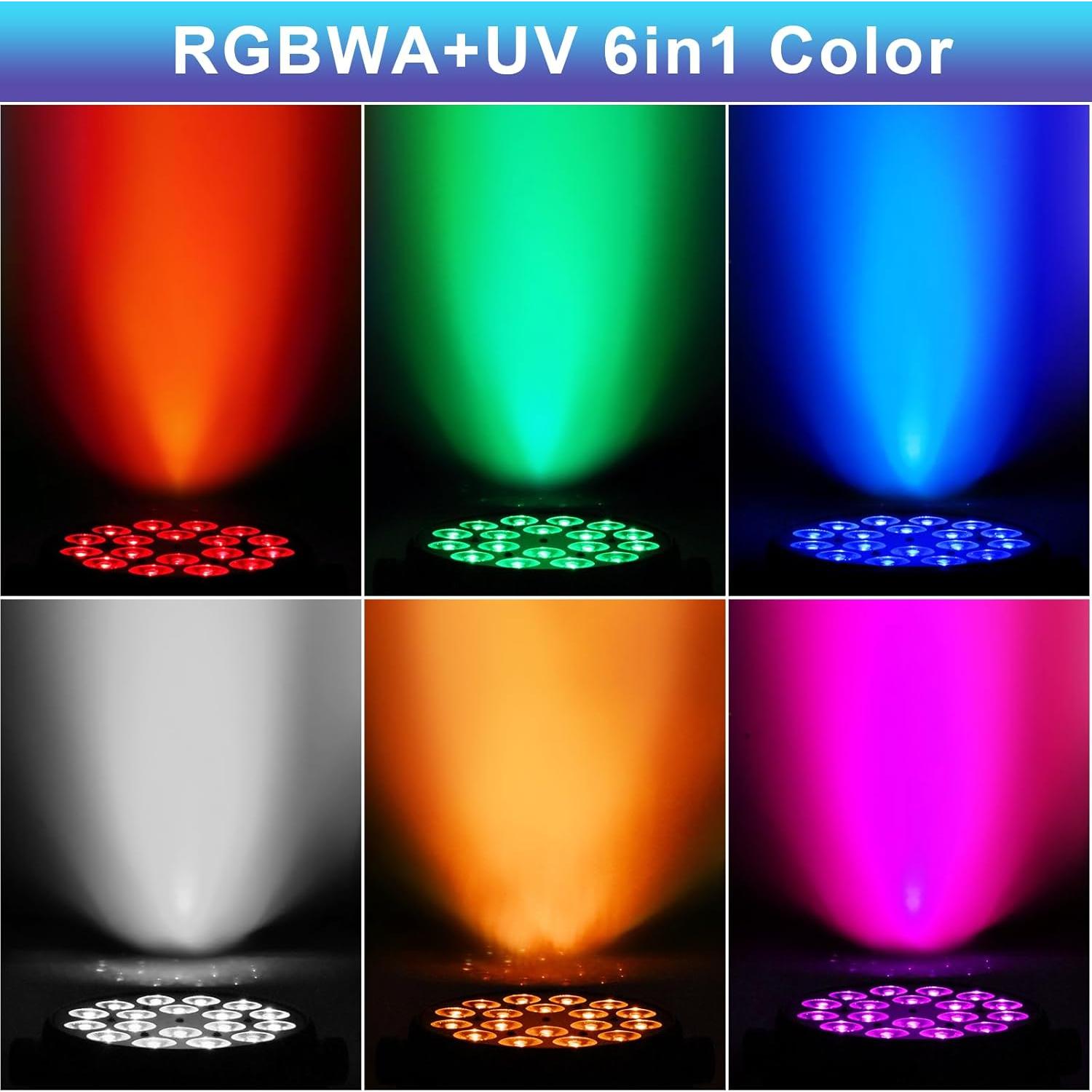 Par Light OPPSK 180W 18LED RGBWAUV Luz DMX para Eventos