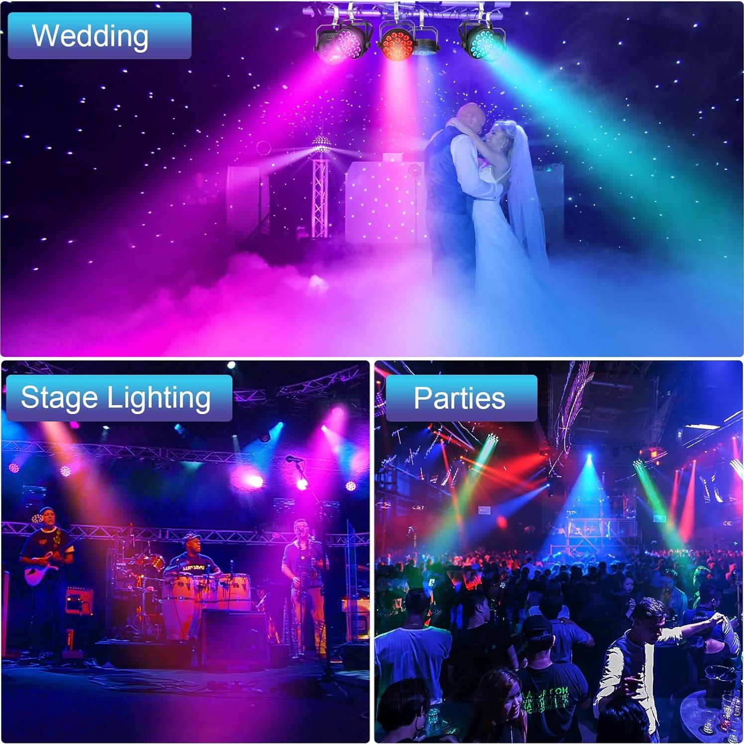 Par Light OPPSK 180W 18LED RGBWAUV Luz DMX para Eventos