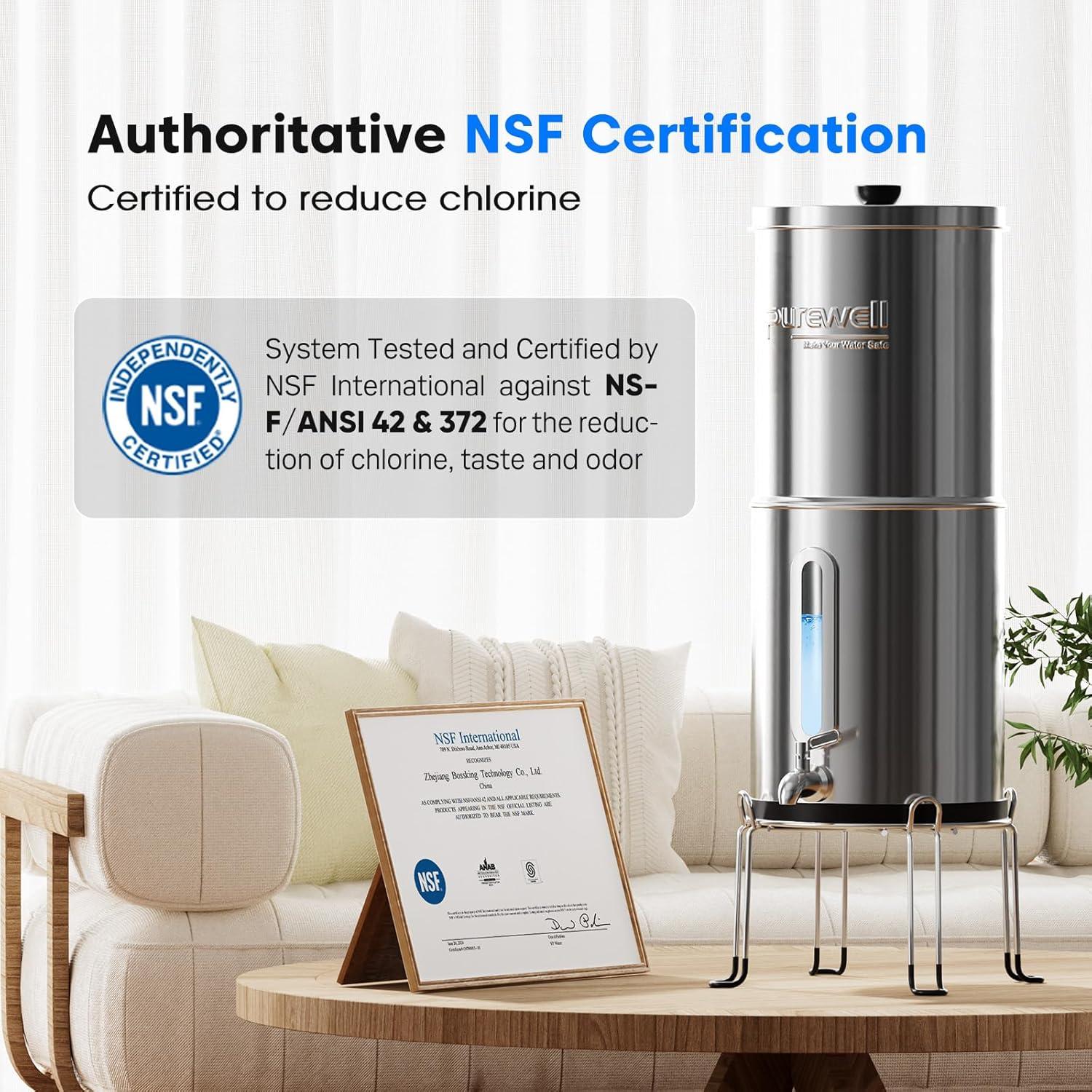 Filtro de Agua Purewell 1.5G Acero Inoxidable 8 Etapas