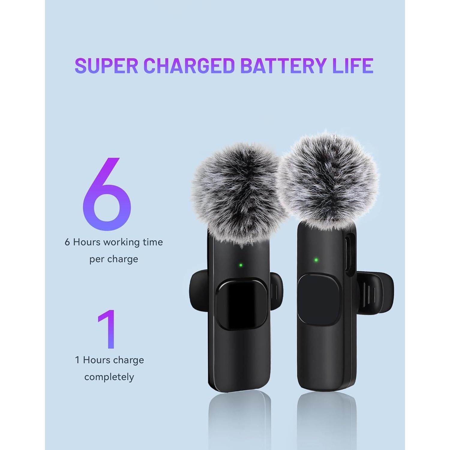 Micrófono Lavalier Inalámbrico Zyerch M02 para iPhone/iPad - 2 Pcs, Grabación Clara